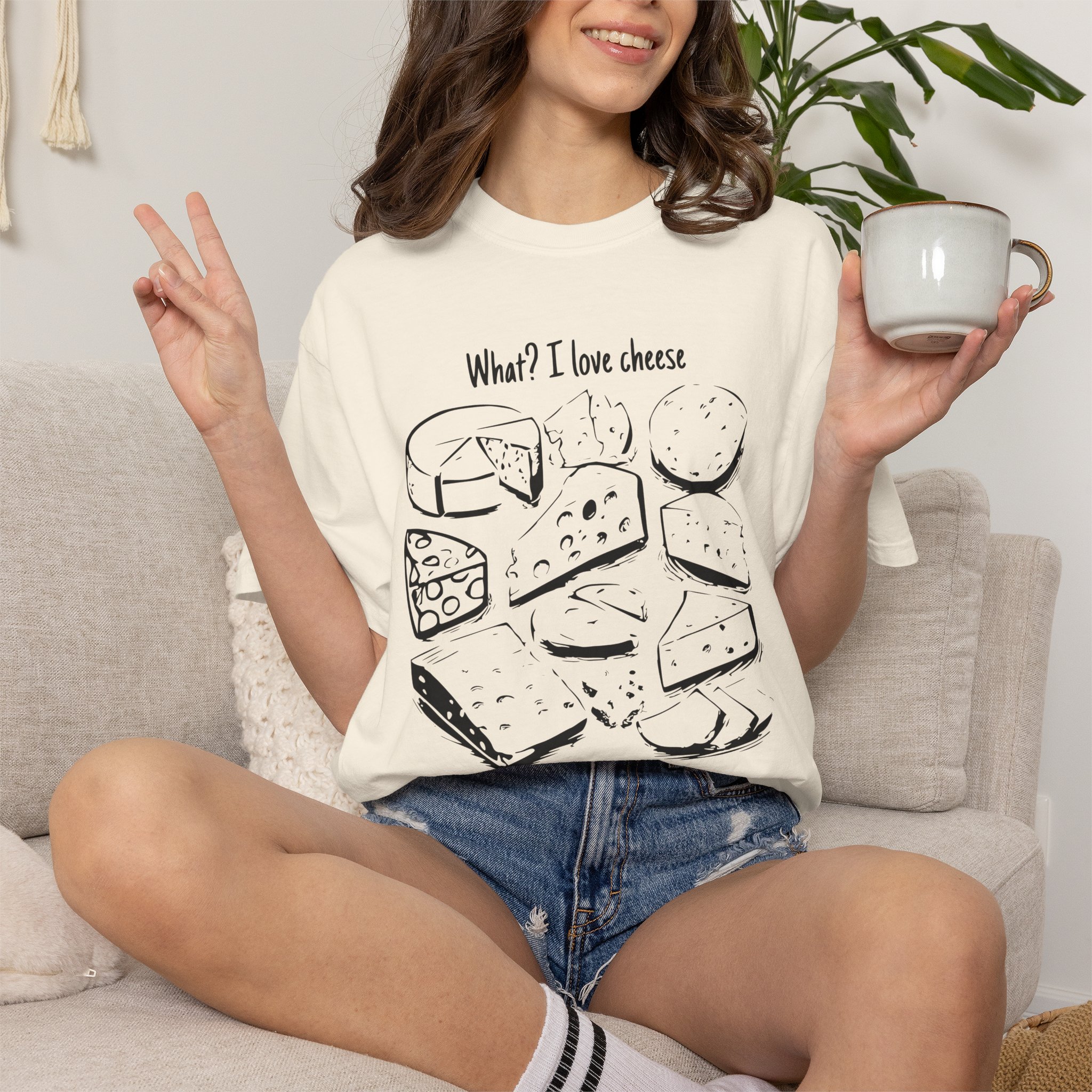 What I Love Cheese T Shirt Funny Cheese Lover Graphic Tee Cheese Board Illustration Shirt Foodie Gift Cheese Enthusiast Tee - Image 7