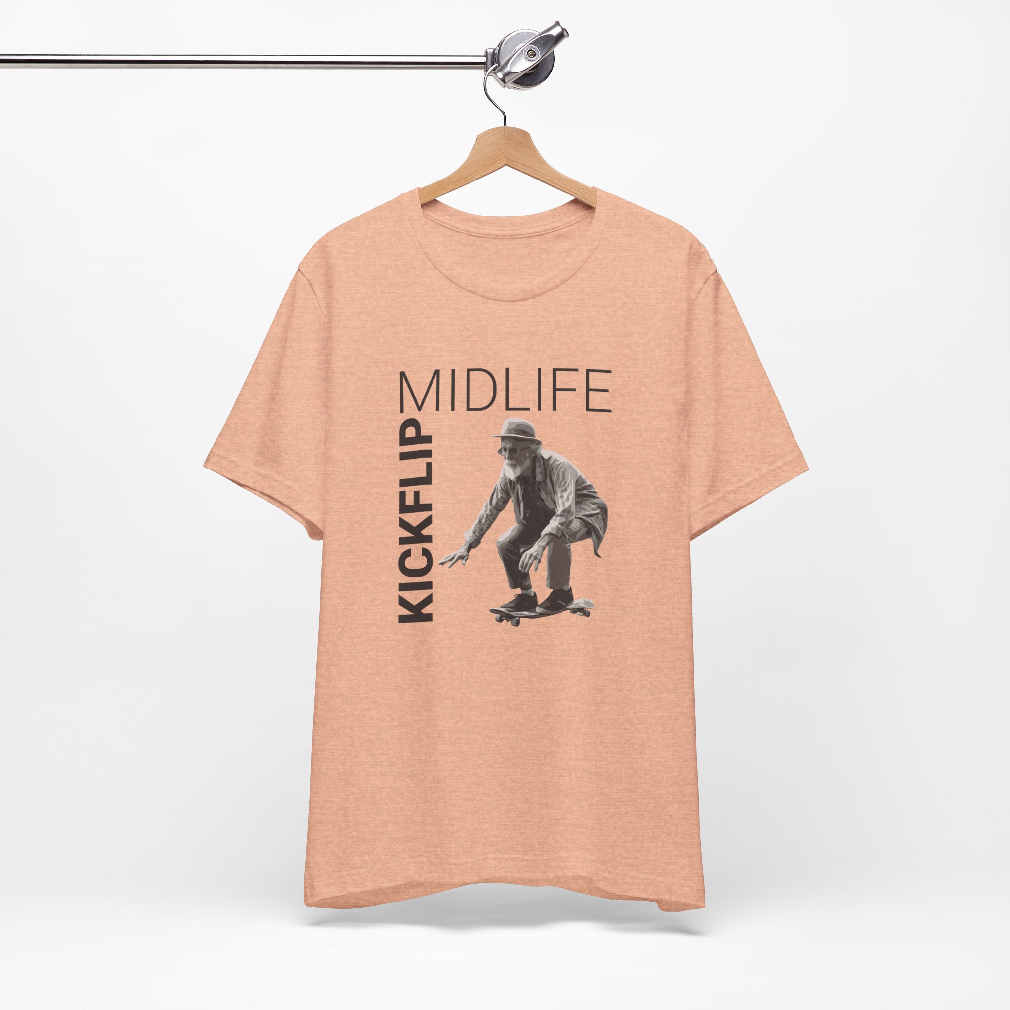 Midlife Kickflip T Shirt Funny Old Man Skateboard Graphic Tee Ageing Skater Humor Shirt Midlife Crisis Gift Older Skateboarder Tee - Image 6