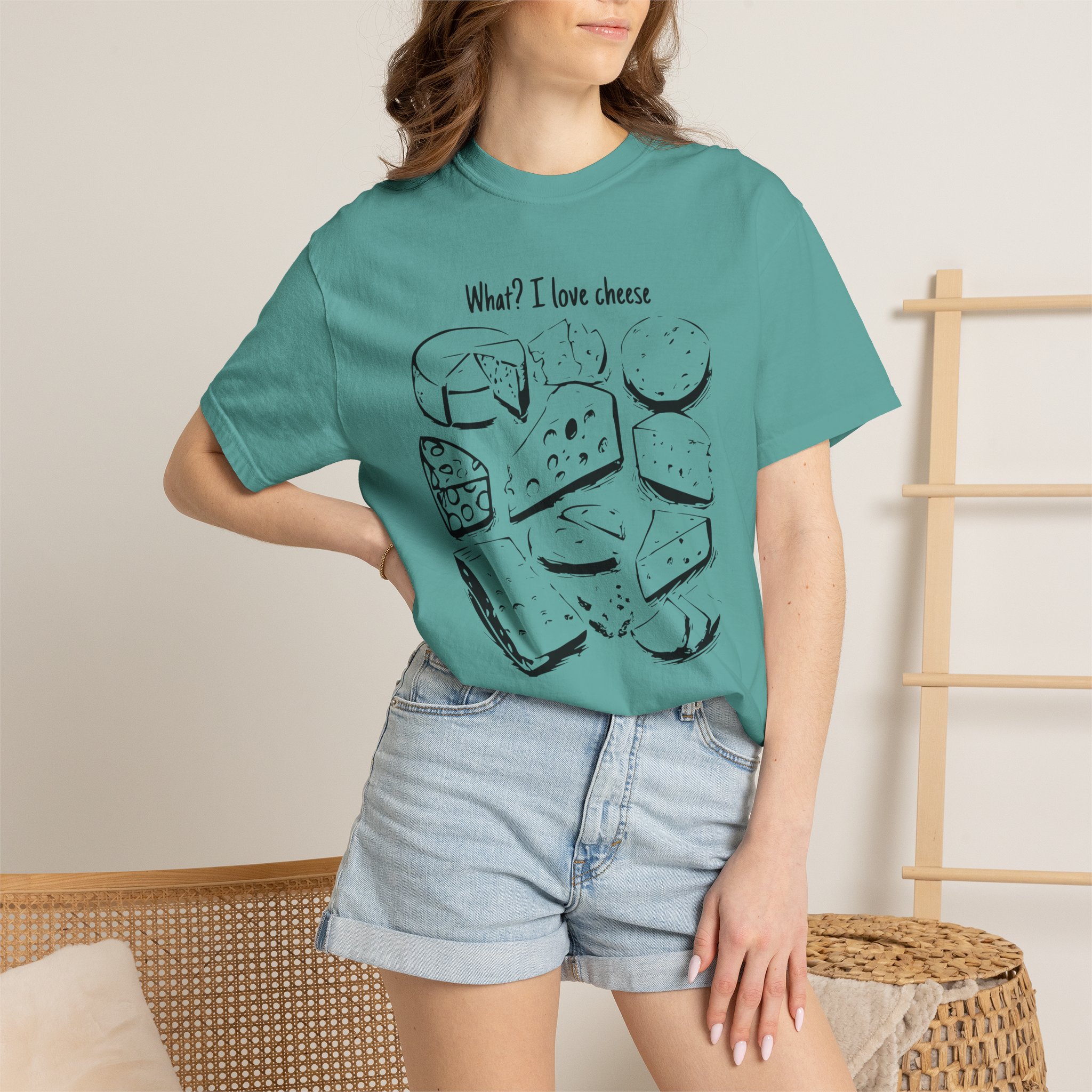 What I Love Cheese T Shirt Funny Cheese Lover Graphic Tee Cheese Board Illustration Shirt Foodie Gift Cheese Enthusiast Tee - Image 6