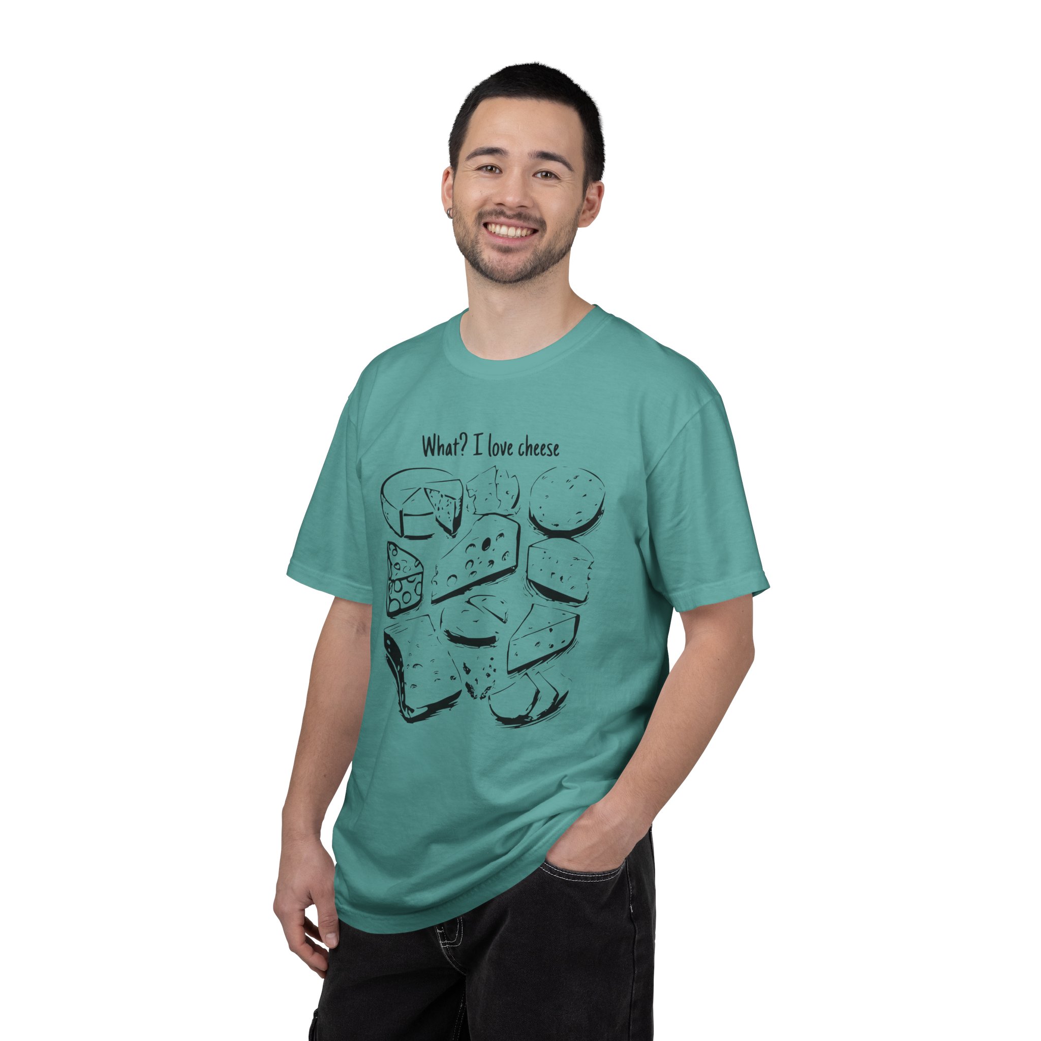 What I Love Cheese T Shirt Funny Cheese Lover Graphic Tee Cheese Board Illustration Shirt Foodie Gift Cheese Enthusiast Tee - Image 5