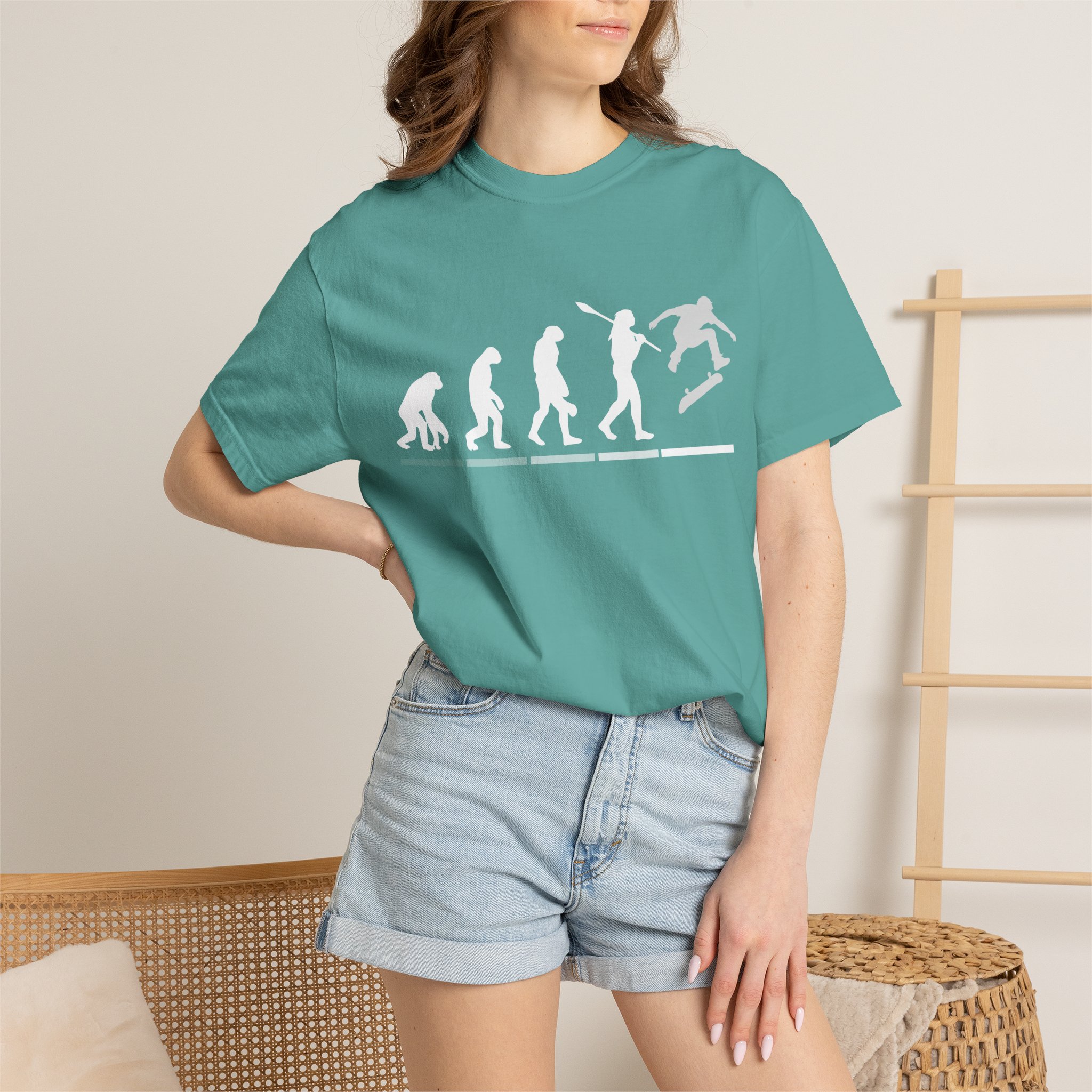 Evolution Of Skateboarder T Shirt Funny Skate Graphic Tee Human Evolution Skater Shirt Skateboard Humor Gift Skate Culture Tee - Image 5