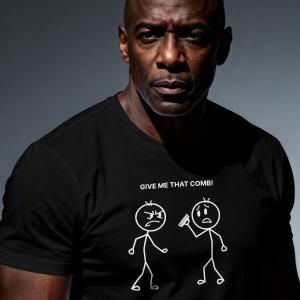 Bald Stick Figures Fighting Comb T Shirt Funny Comic Cartoon Tee Bald Joke Shirt Humorous Graphic Gift