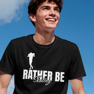 Rather Be Skating T Shirt Skateboarder Silhouette Graphic Tee Skate Culture Shirt Skater Gift Street Skating Typography Tee