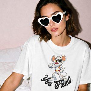 You Fiend Danger Mouse T Shirt Funny Eyepatch Hero Cartoon Tee Retro British Kids TV Nostalgia Shirt Classic Cartoon Fan Gift