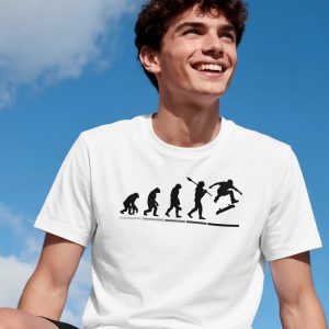Evolution Of Skateboarder T Shirt Funny Skate Graphic Tee Human Evolution Skater Shirt Skateboard Humor Gift Skate Culture Tee