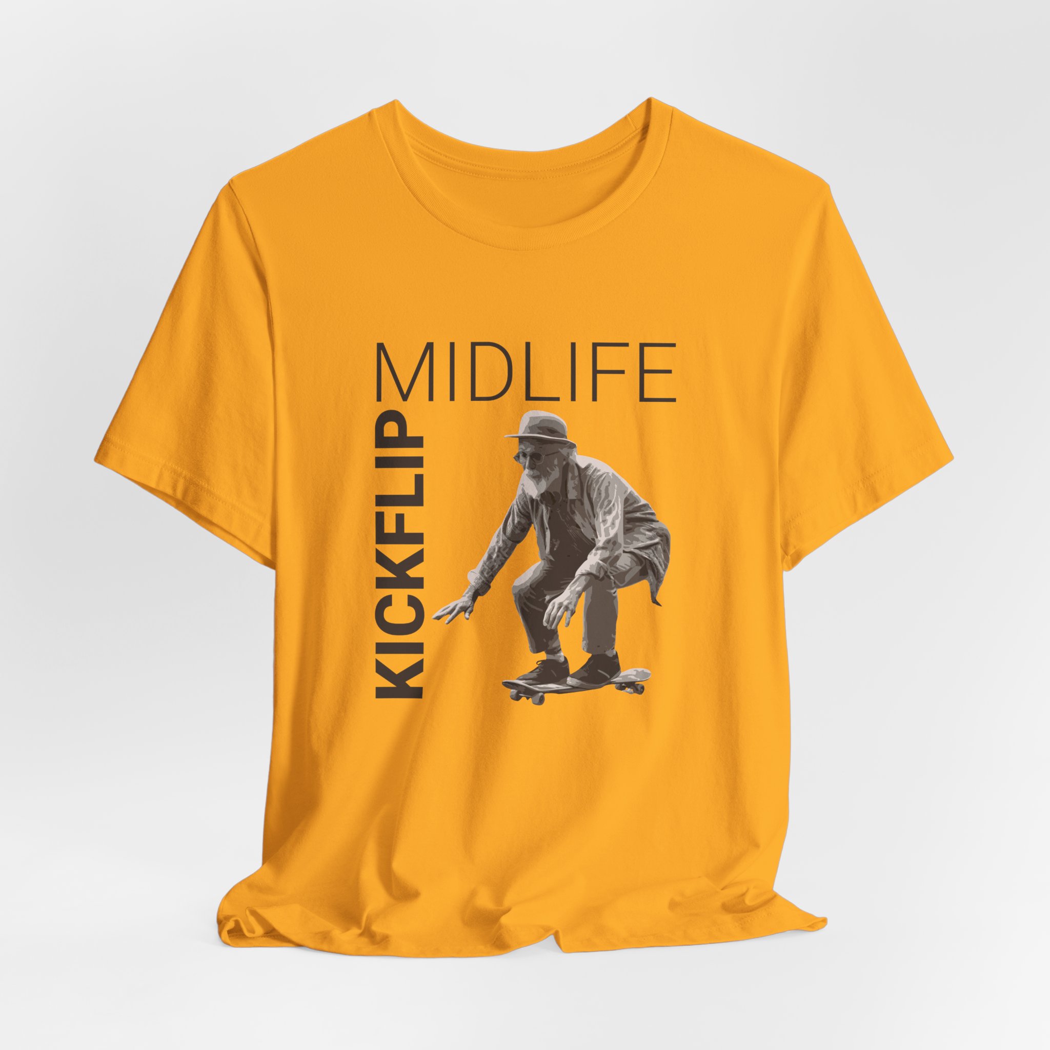 Midlife Kickflip T Shirt Funny Old Man Skateboard Graphic Tee Ageing Skater Humor Shirt Midlife Crisis Gift Older Skateboarder Tee - Image 10
