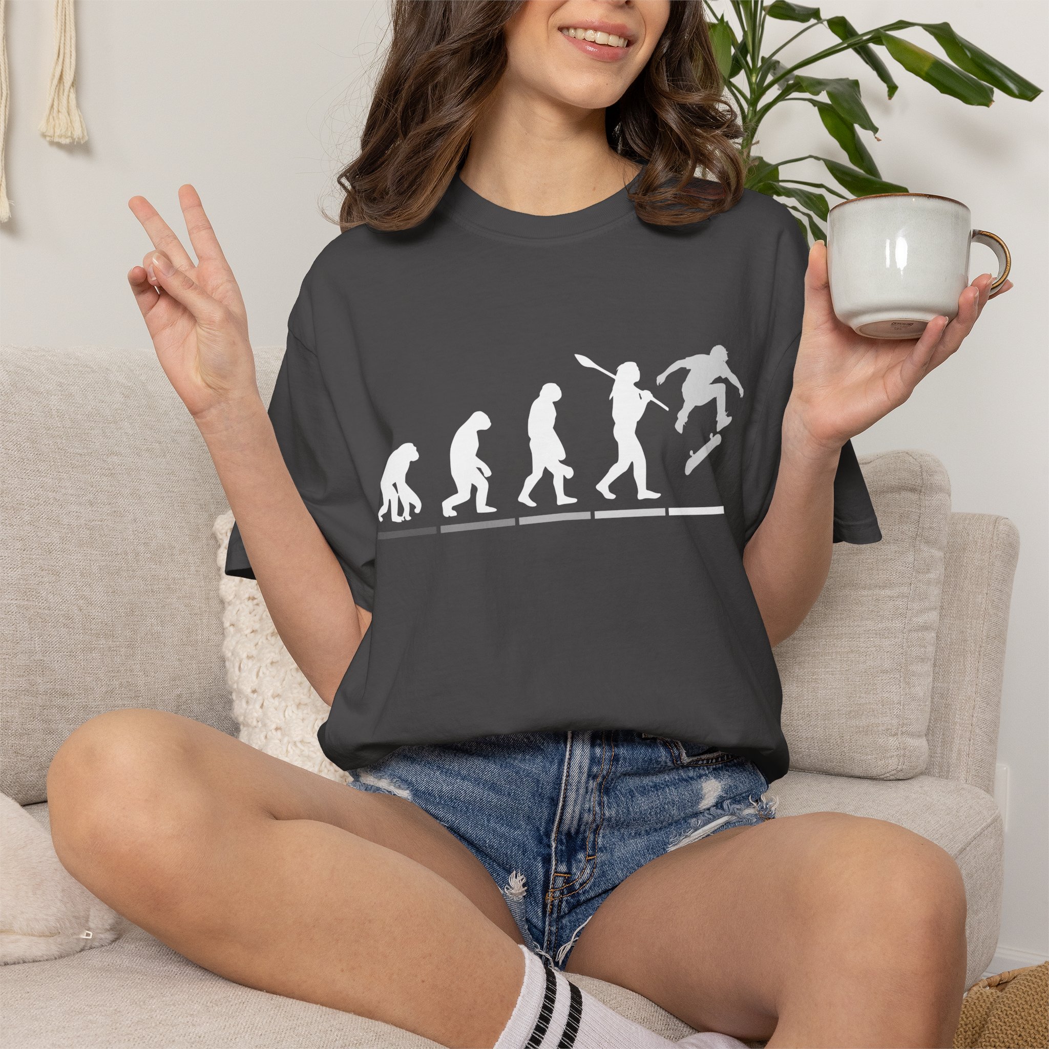 Evolution Of Skateboarder T Shirt Funny Skate Graphic Tee Human Evolution Skater Shirt Skateboard Humor Gift Skate Culture Tee - Image 12