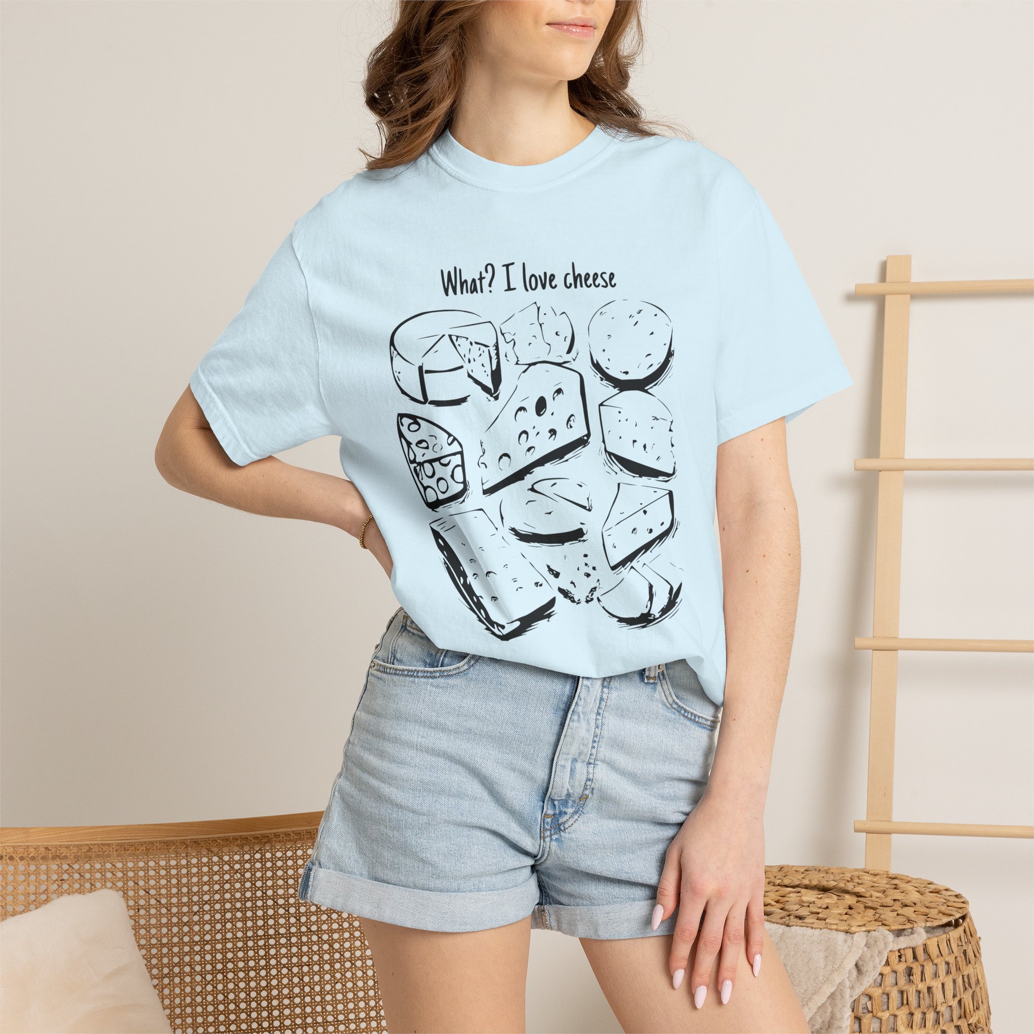 What I Love Cheese T Shirt Funny Cheese Lover Graphic Tee Cheese Board Illustration Shirt Foodie Gift Cheese Enthusiast Tee - Image 4