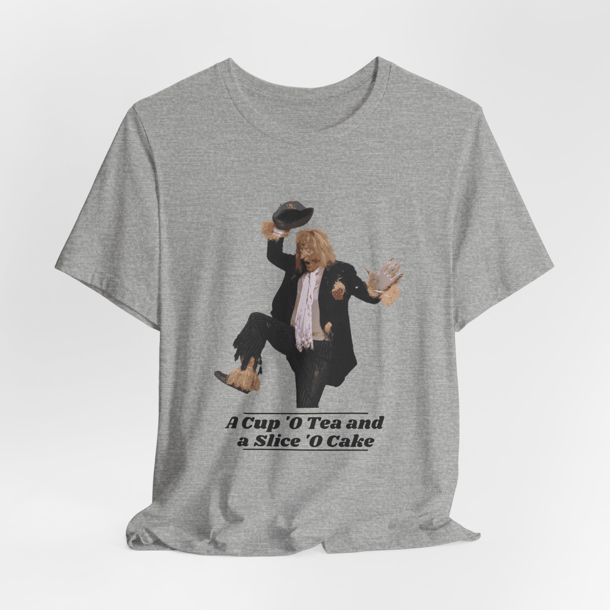 Worzel Gummidge Cup O Tea Slice O Cake T Shirt Retro British Scarecrow Tee Nostalgic TV Legend Shirt Classic British Character Gift - Image 6