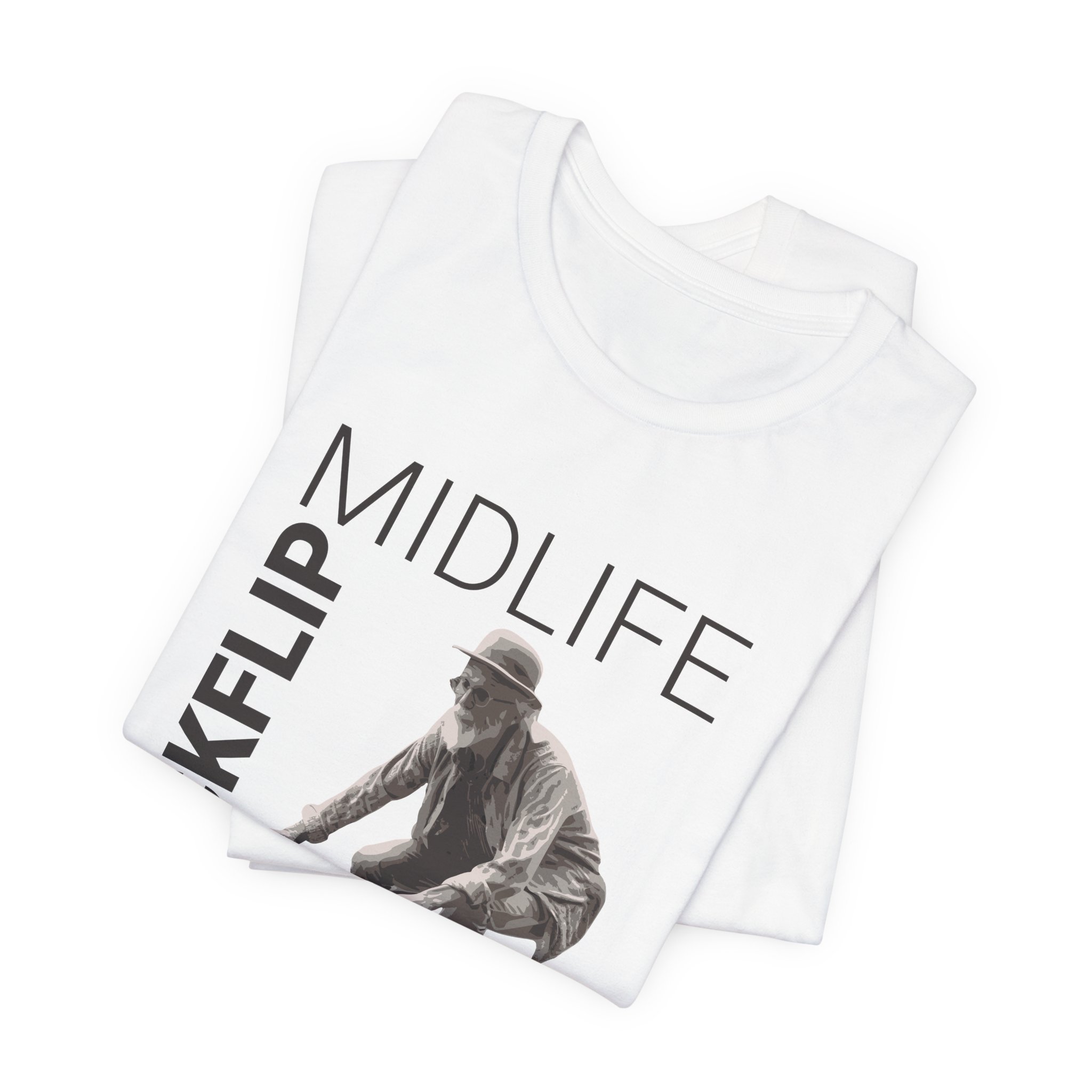 Midlife Kickflip T Shirt Funny Old Man Skateboard Graphic Tee Ageing Skater Humor Shirt Midlife Crisis Gift Older Skateboarder Tee - Image 3