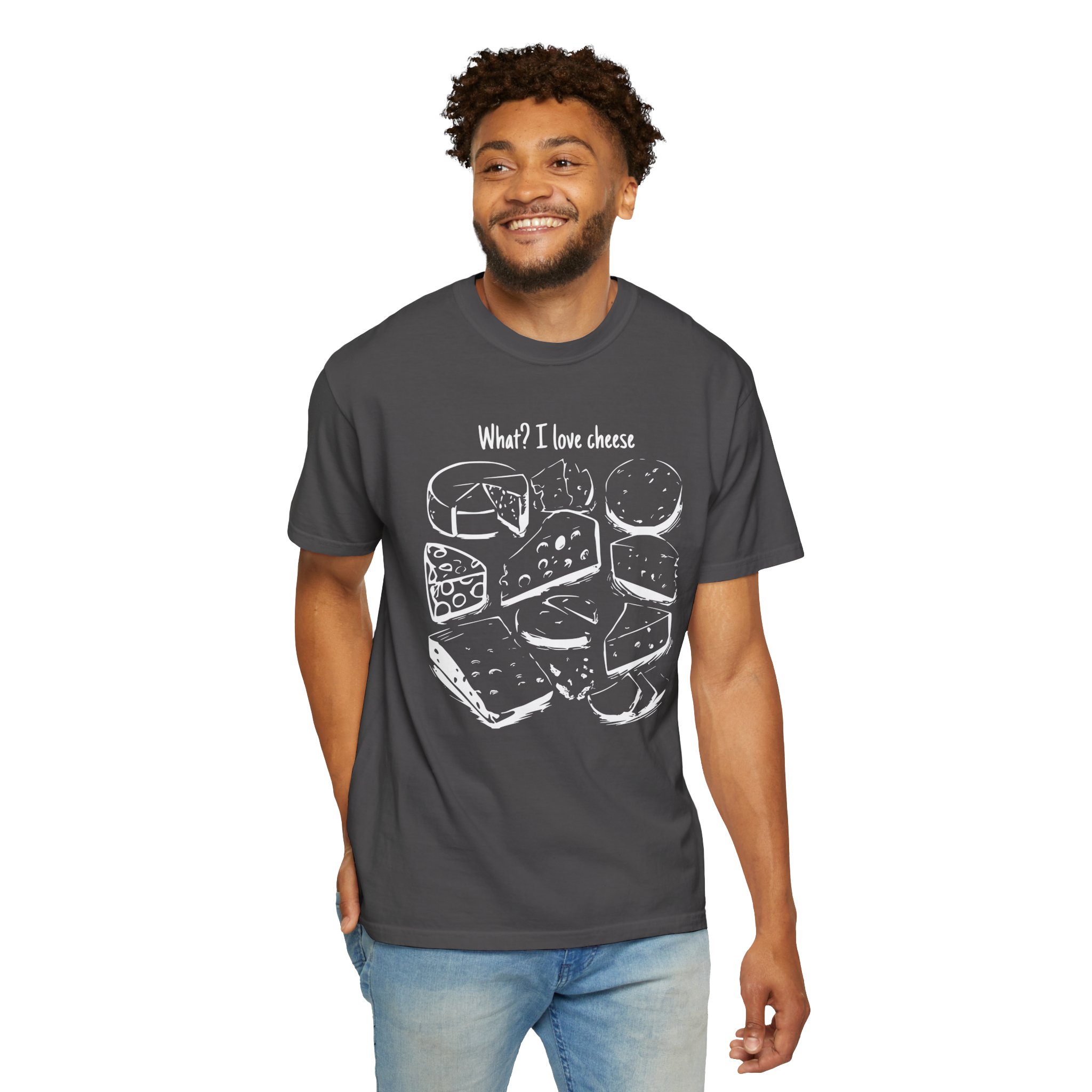 What I Love Cheese T Shirt Funny Cheese Lover Graphic Tee Cheese Board Illustration Shirt Foodie Gift Cheese Enthusiast Tee - Image 2