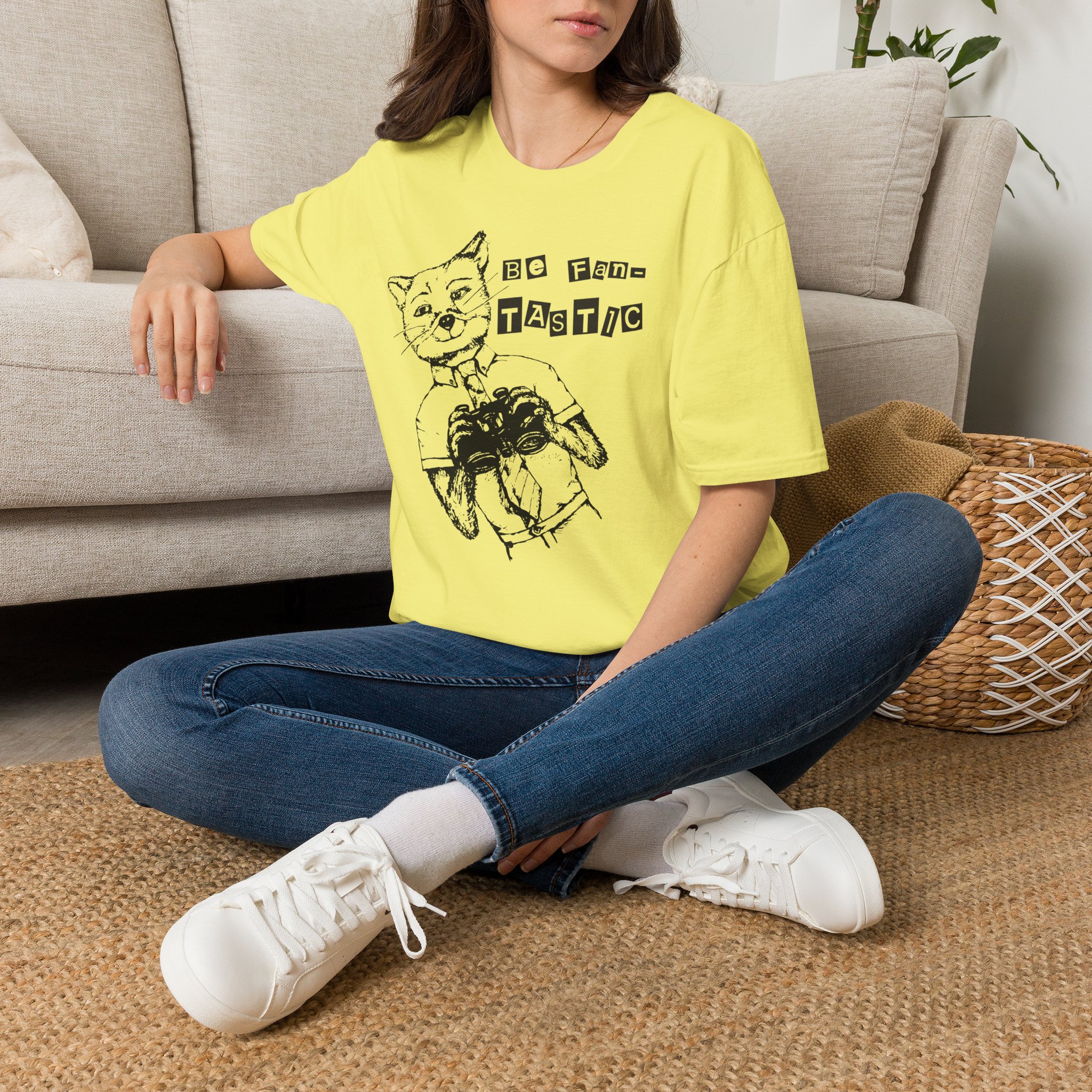 Be Fantastic Fox Drawing T Shirt Cute Animal Illustration Tee Fox Lover Gift Woodland Creature Shirt Graphic Fox Art Tee - Image 9