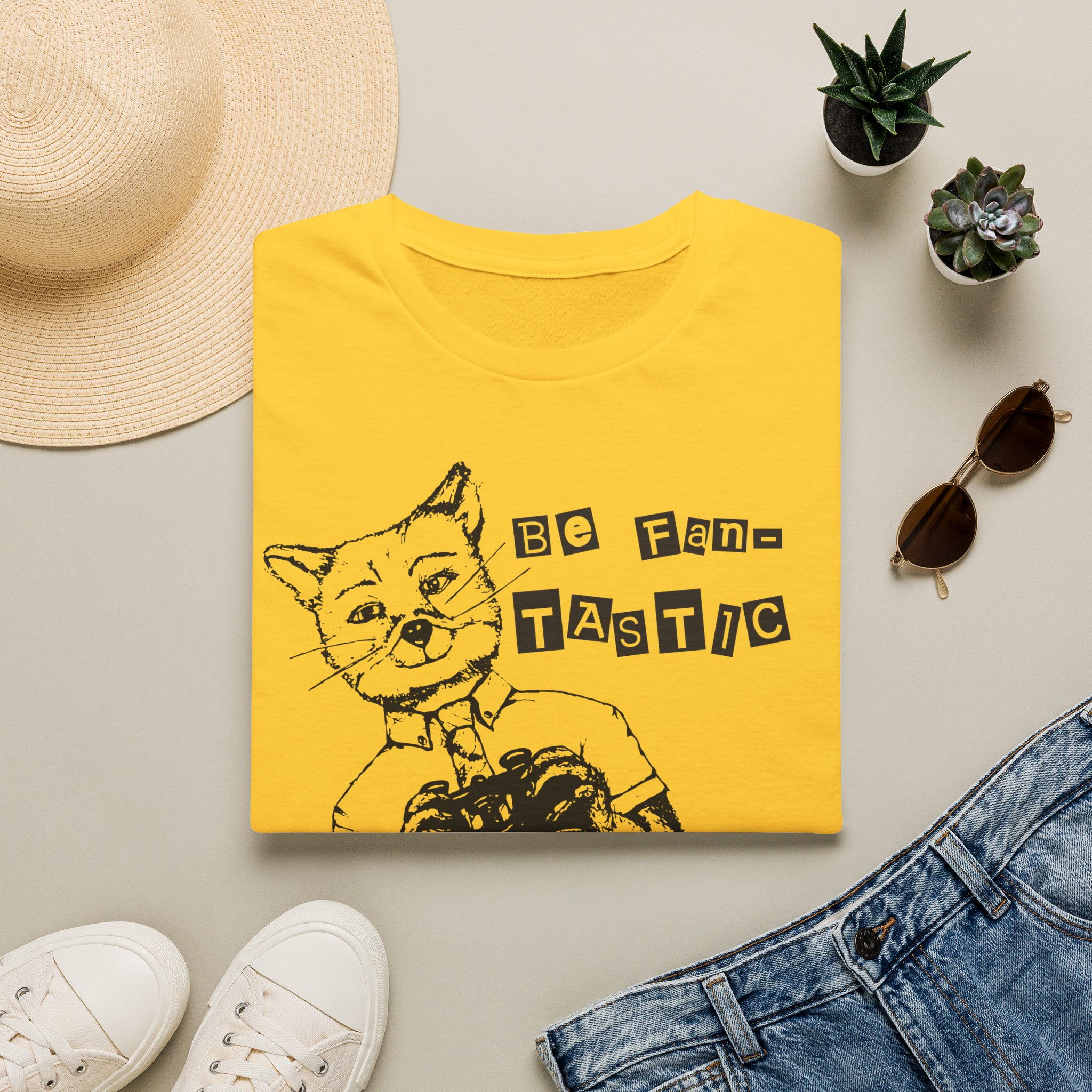 Be Fantastic Fox Drawing T Shirt Cute Animal Illustration Tee Fox Lover Gift Woodland Creature Shirt Graphic Fox Art Tee - Image 3
