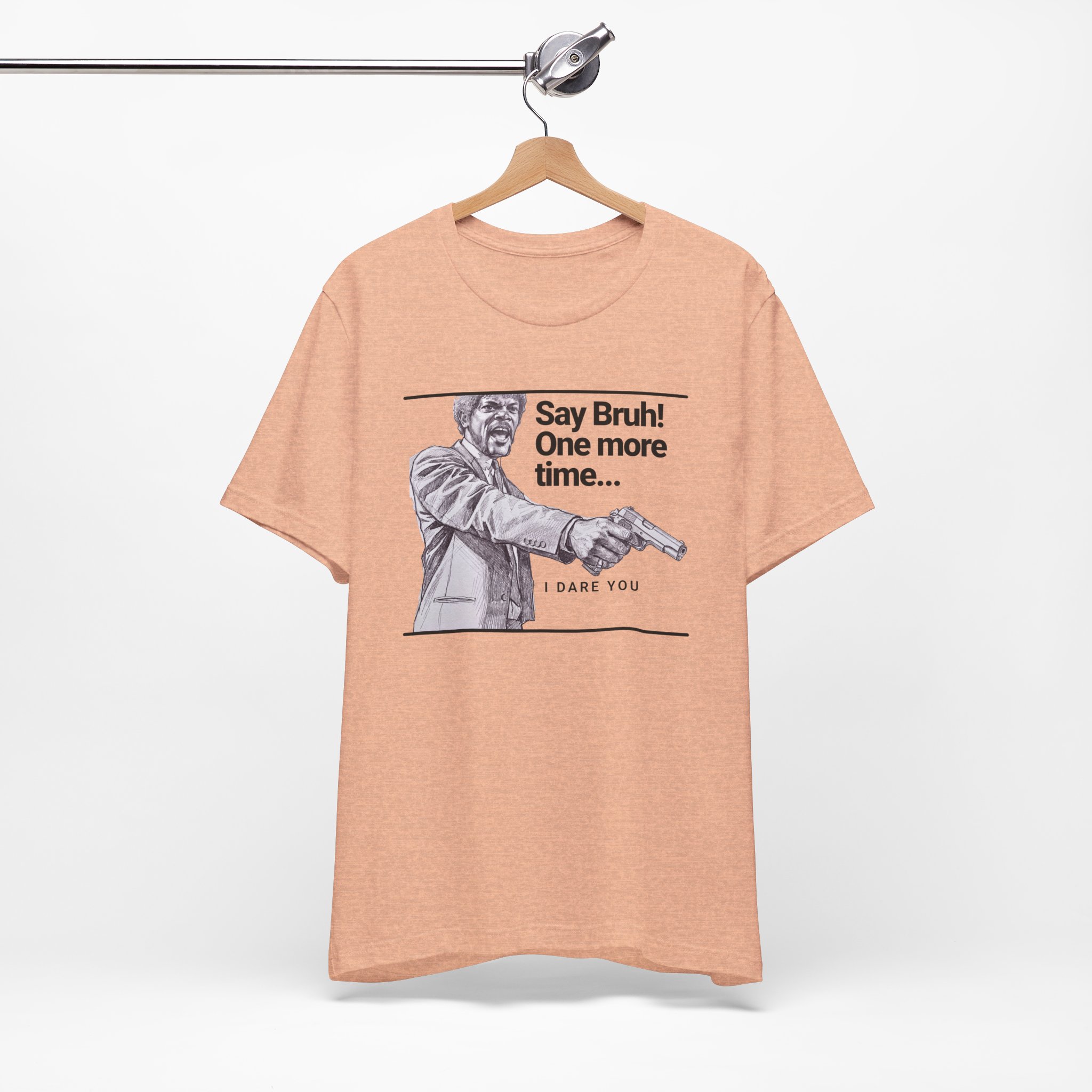 Say Bruh One More Time T Shirt Pulp Fiction Parody Graphic Tee Funny Movie Quote Shirt Cult Film Fan Gift Say What Again Humor Tee - Image 3