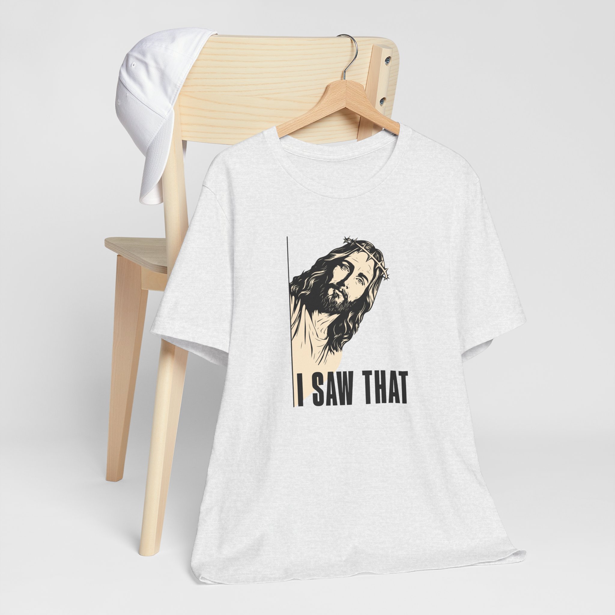 Jesus I Saw That T Shirt Funny Christian Humor Graphic Tee Religious Joke Shirt Faith Comedy Gift Funny Jesus Peeking Tee - Image 6