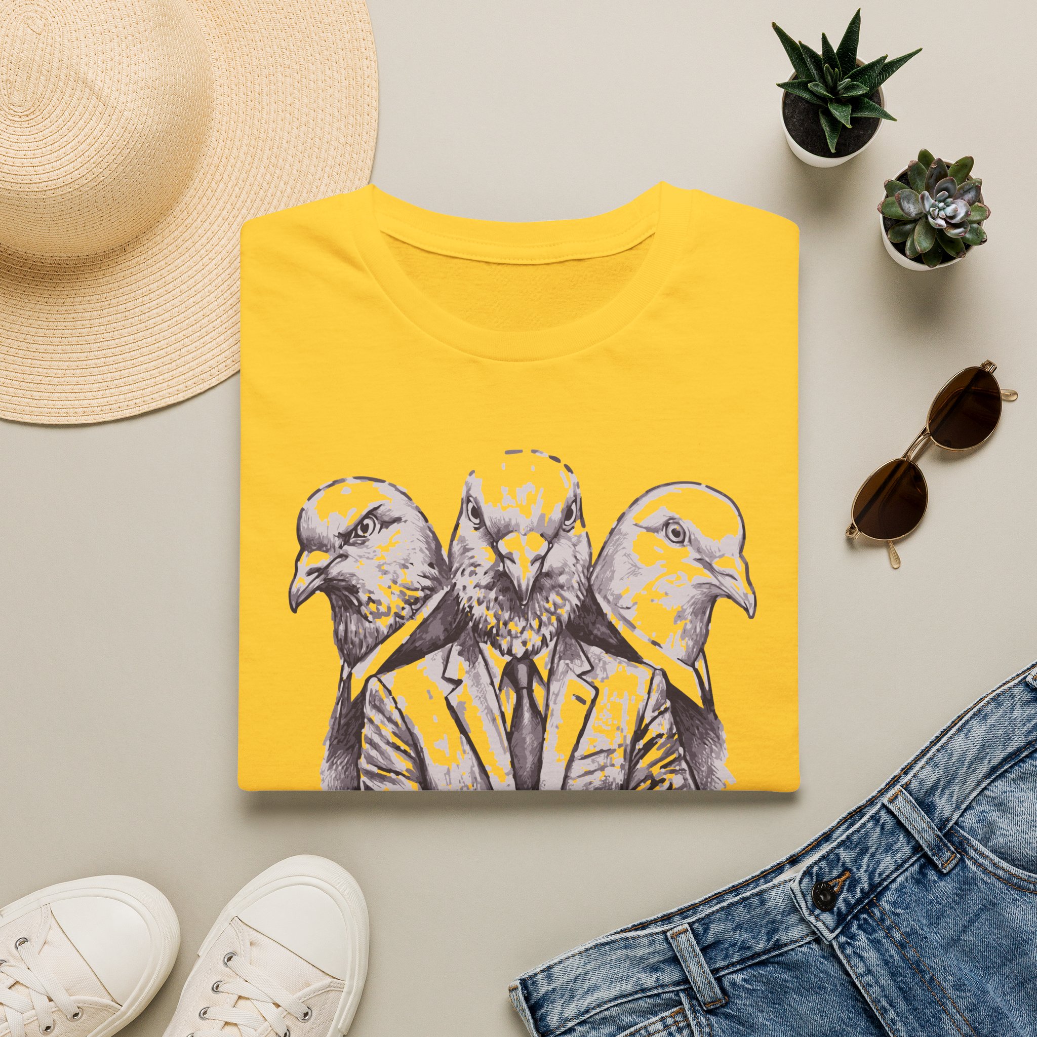 GoodFeathers T Shirt Funny Pigeon Gangster Parody Graphic Tee Pigeon In Suit Humor Shirt Cult Cinema Bird Parody Gift Mob Bird Tee - Image 3
