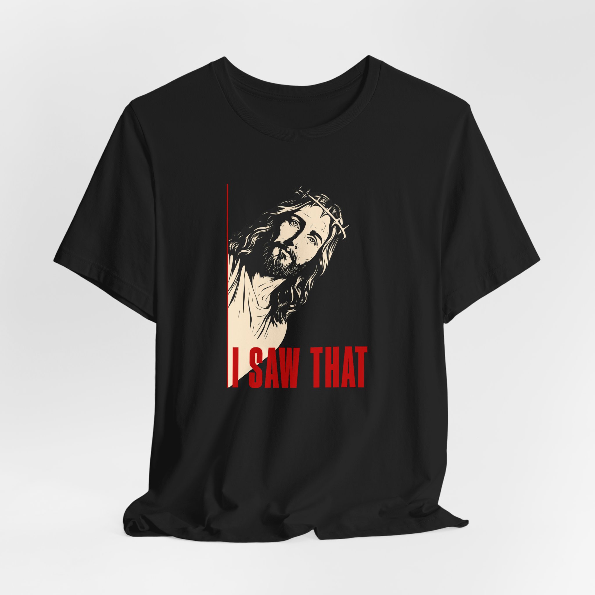 Jesus I Saw That T Shirt Funny Christian Humor Graphic Tee Religious Joke Shirt Faith Comedy Gift Funny Jesus Peeking Tee - Image 3