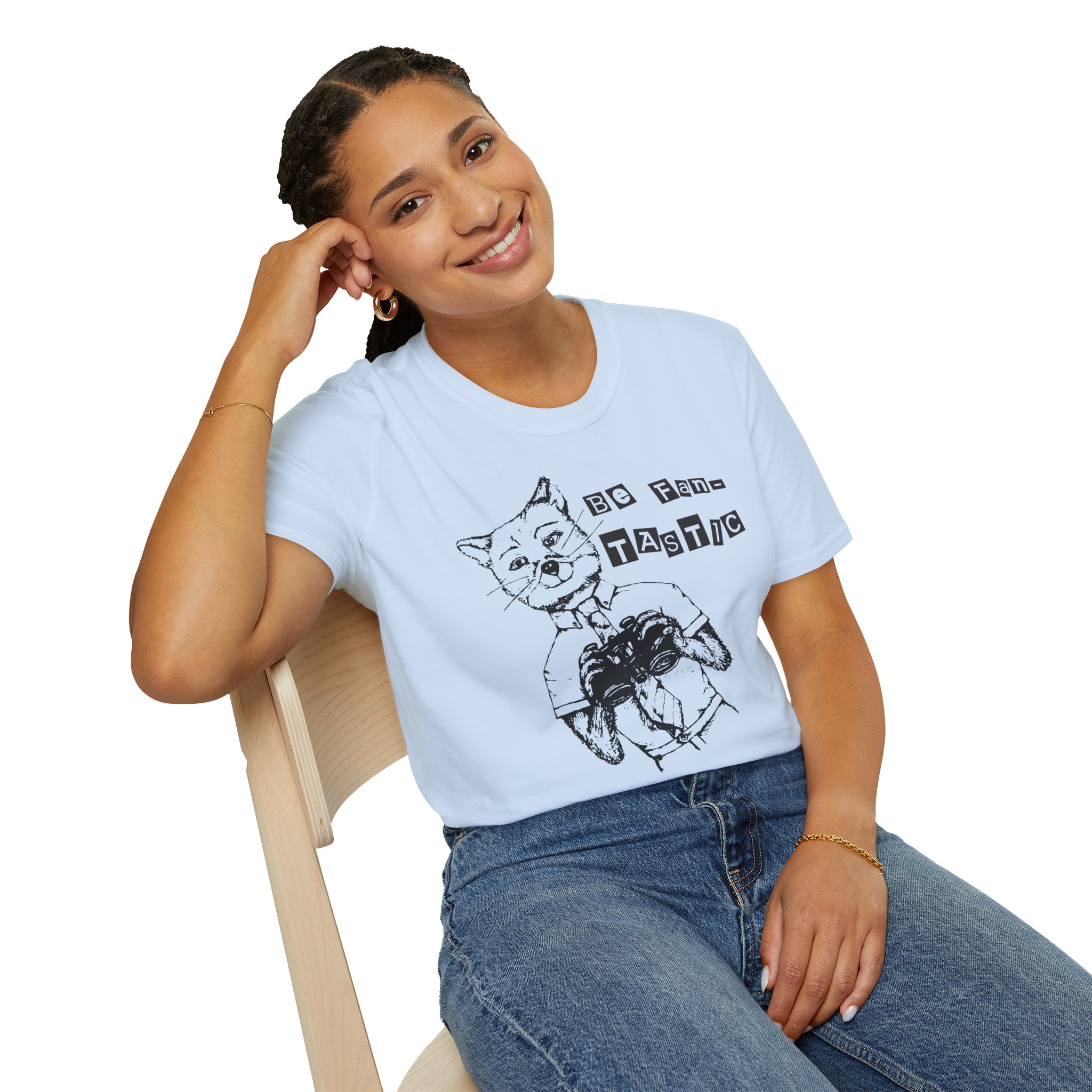 Be Fantastic Fox Drawing T Shirt Cute Animal Illustration Tee Fox Lover Gift Woodland Creature Shirt Graphic Fox Art Tee - Image 6