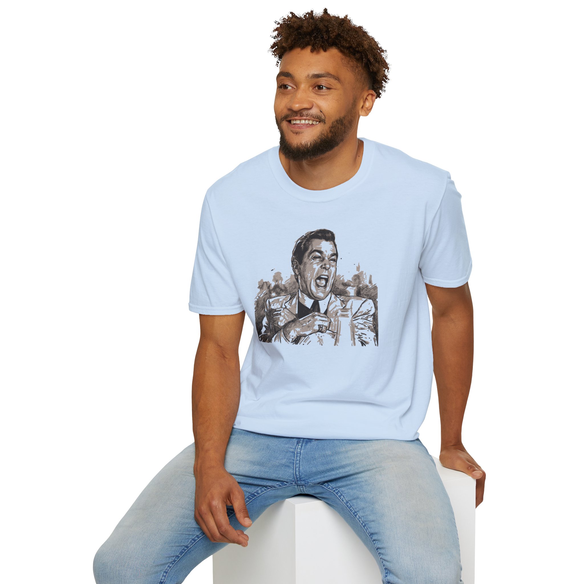 Goodfellas Laughing Scene T Shirt Cult Crime Cinema Sketch Graphic Tee Classic Gangster Film Fan Shirt Mob Movie Art Gift Scorsese Tee - Image 5