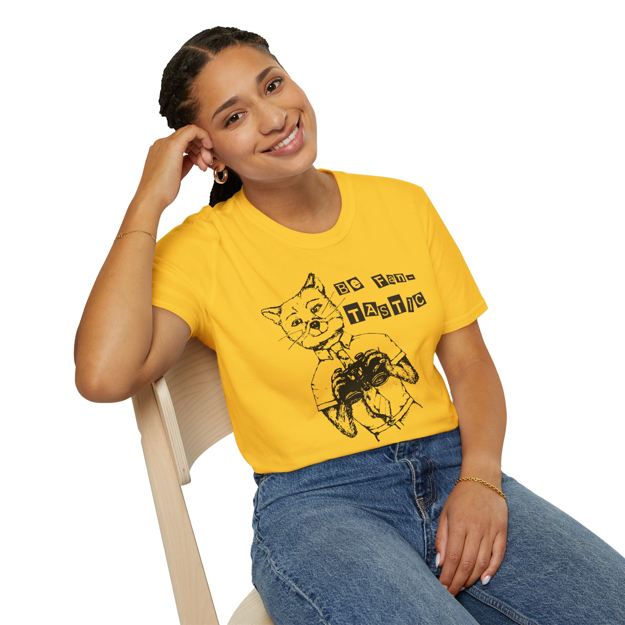 Be Fantastic Fox Drawing T Shirt Cute Animal Illustration Tee Fox Lover Gift Woodland Creature Shirt Graphic Fox Art Tee - Image 4