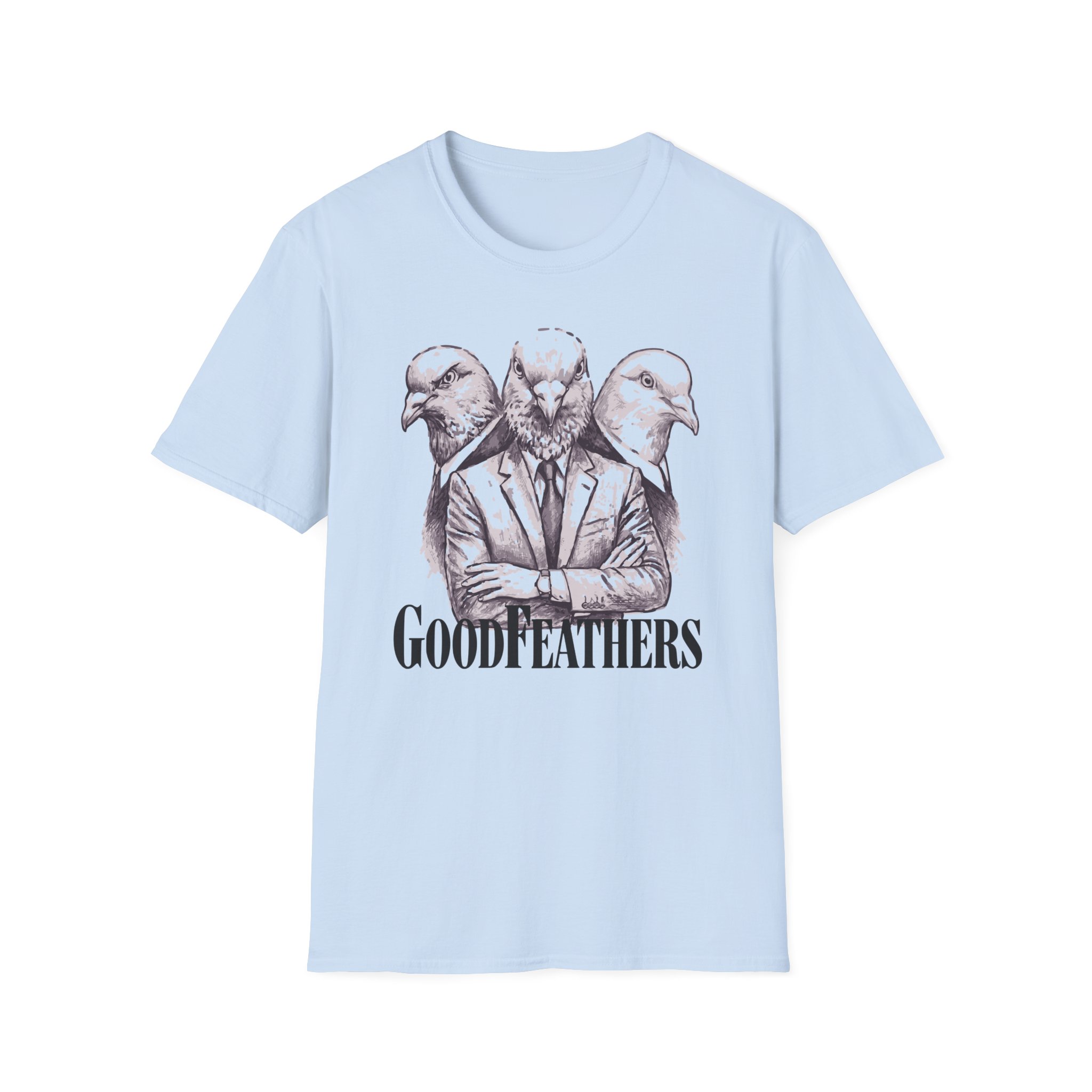 GoodFeathers T Shirt Funny Pigeon Gangster Parody Graphic Tee Pigeon In Suit Humor Shirt Cult Cinema Bird Parody Gift Mob Bird Tee - Image 6