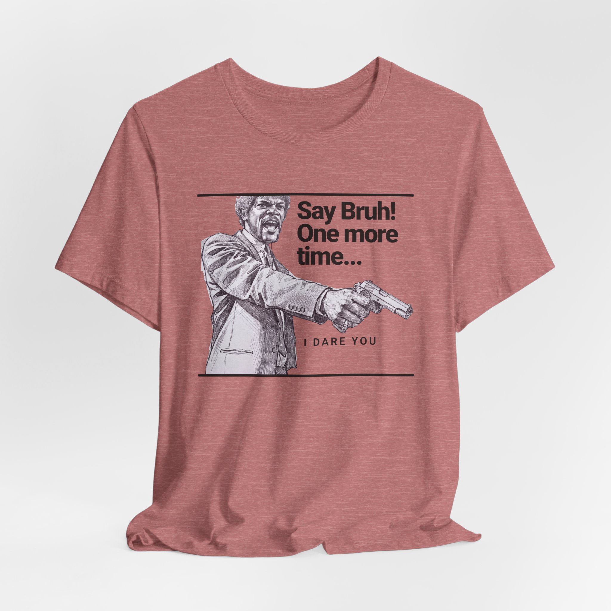 Say Bruh One More Time T Shirt Pulp Fiction Parody Graphic Tee Funny Movie Quote Shirt Cult Film Fan Gift Say What Again Humor Tee - Image 11