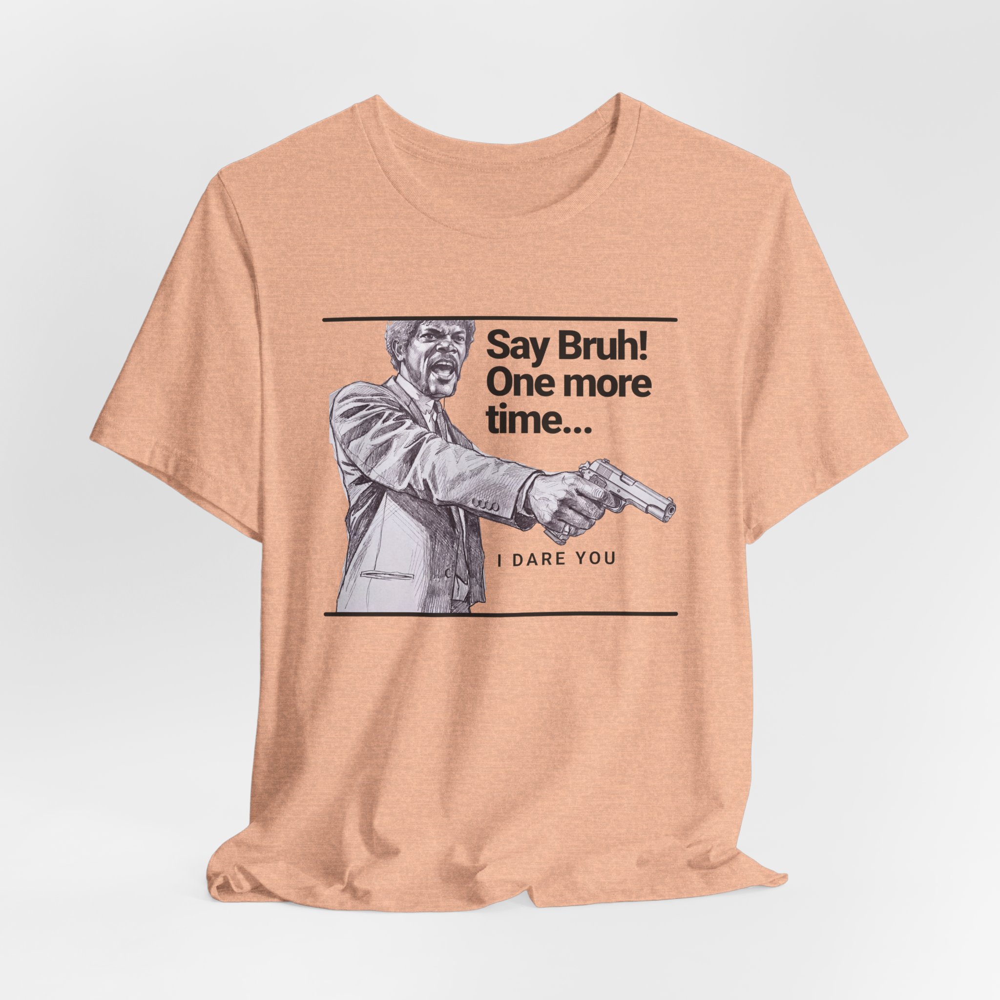 Say Bruh One More Time T Shirt Pulp Fiction Parody Graphic Tee Funny Movie Quote Shirt Cult Film Fan Gift Say What Again Humor Tee - Image 4