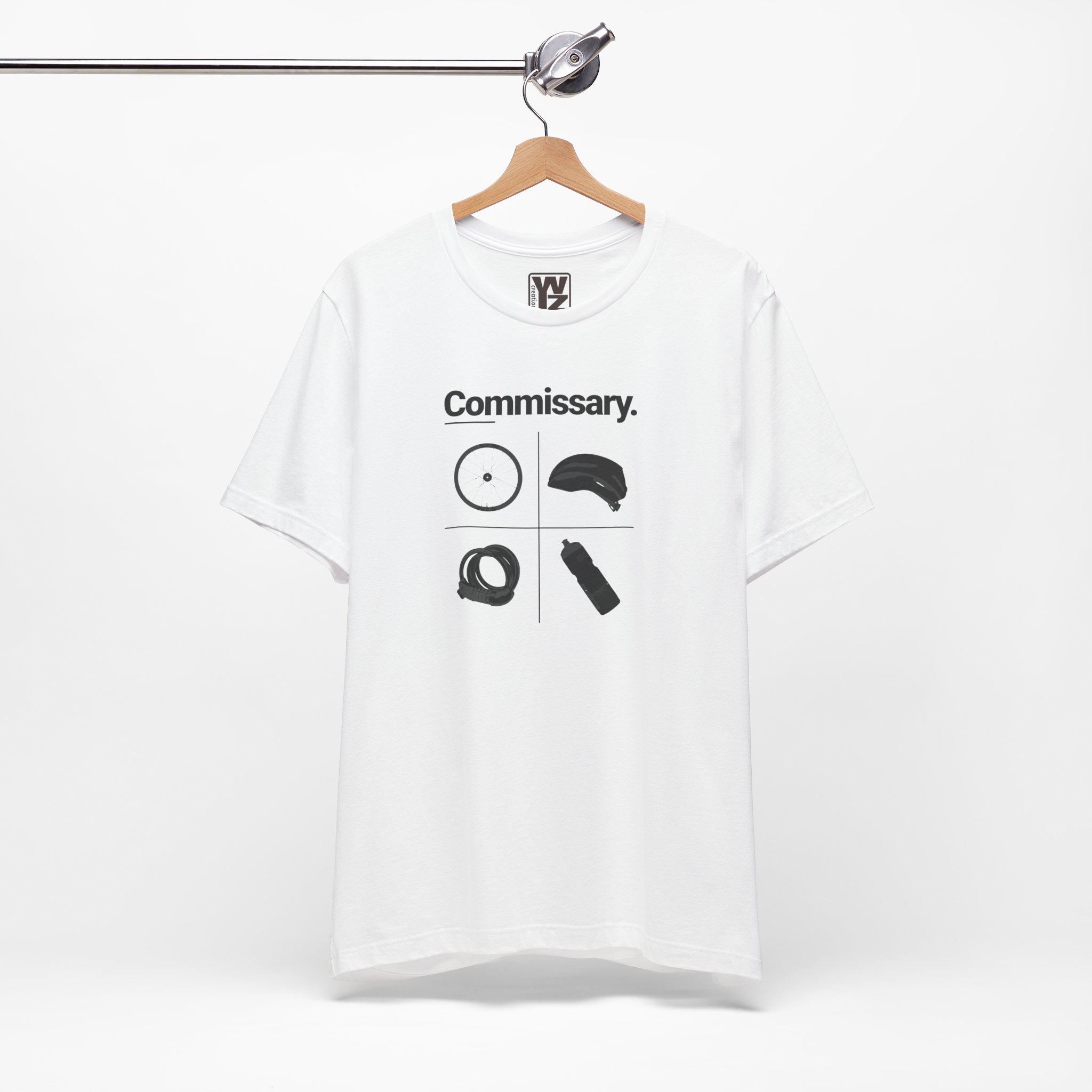 Commissary Cycling T Shirt Bike Equipment Graphic Tee Wheel Helmet Lock Water Bottle Cyclist Gift Cycling Lover Shirt Bicycle Tee - Image 2