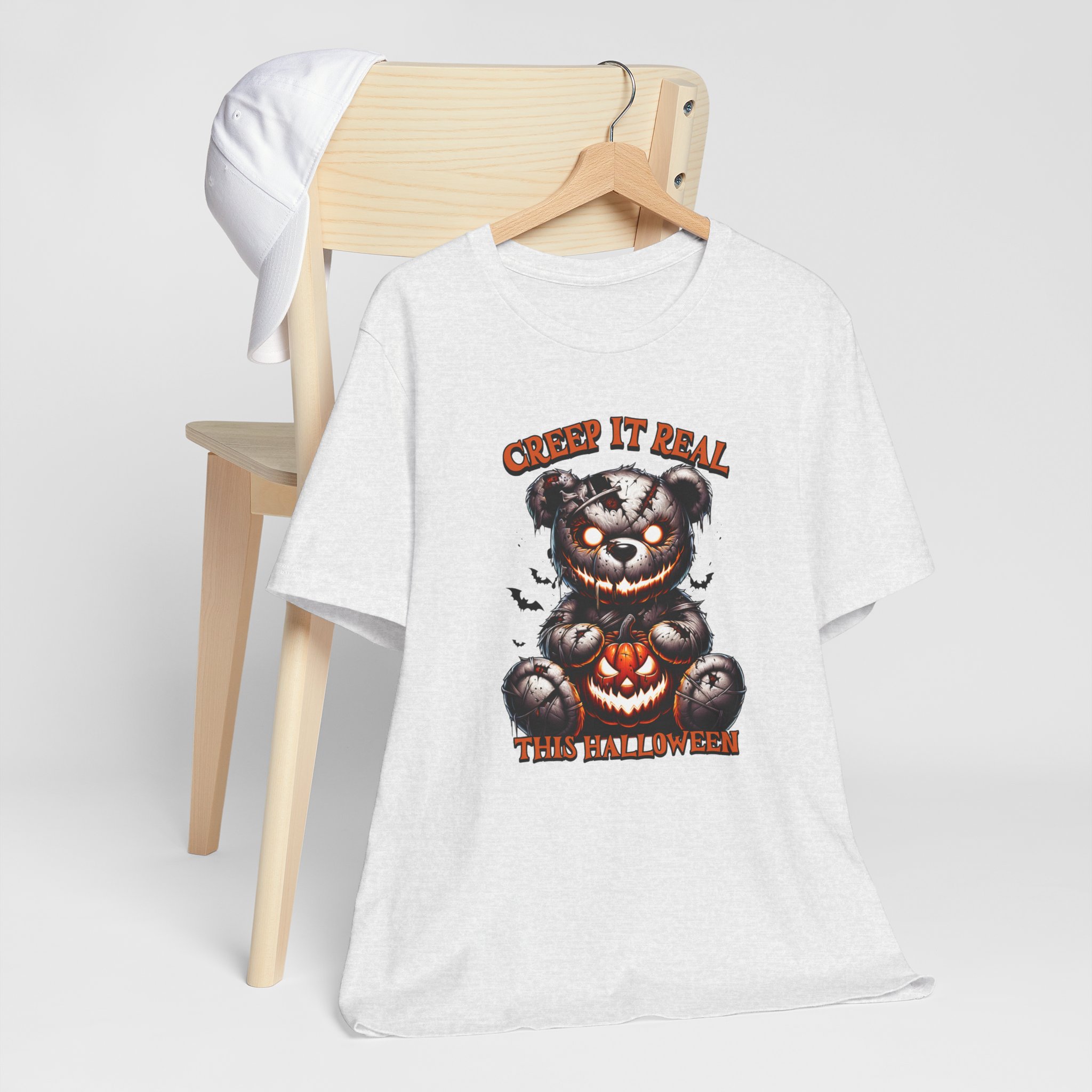 Creep It Real This Halloween T Shirt Spooky Teddy Bear Pumpkin Graphic Tee Creepy Bear Halloween Shirt Horror Humor Gift Spooky Season Tee - Image 9