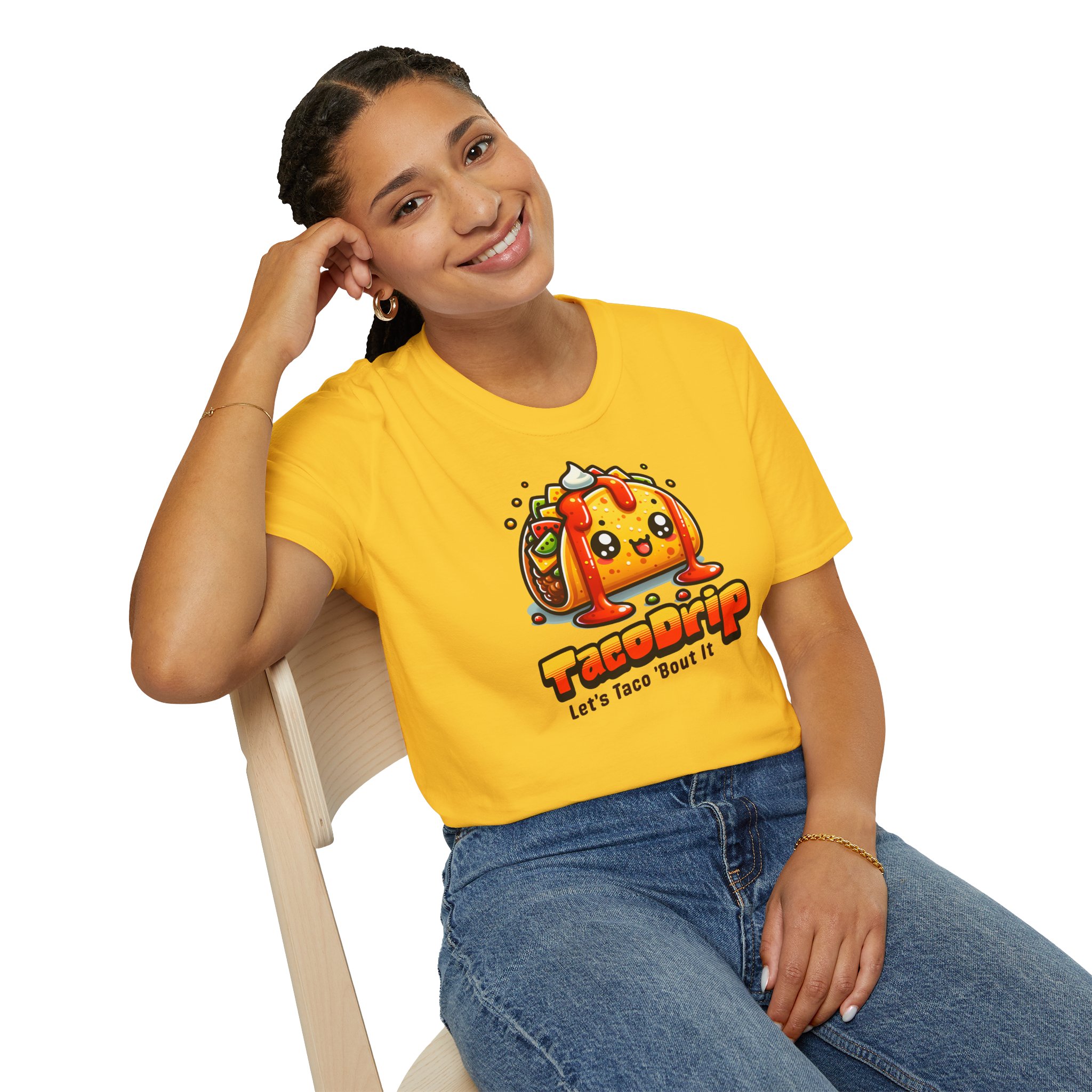 Taco Drip Lets Taco Bout It T Shirt Funny Taco Lover Tee Kawaii Taco Graphic Shirt Food Humor Gift Taco Tuesday Novelty Tee - Image 6