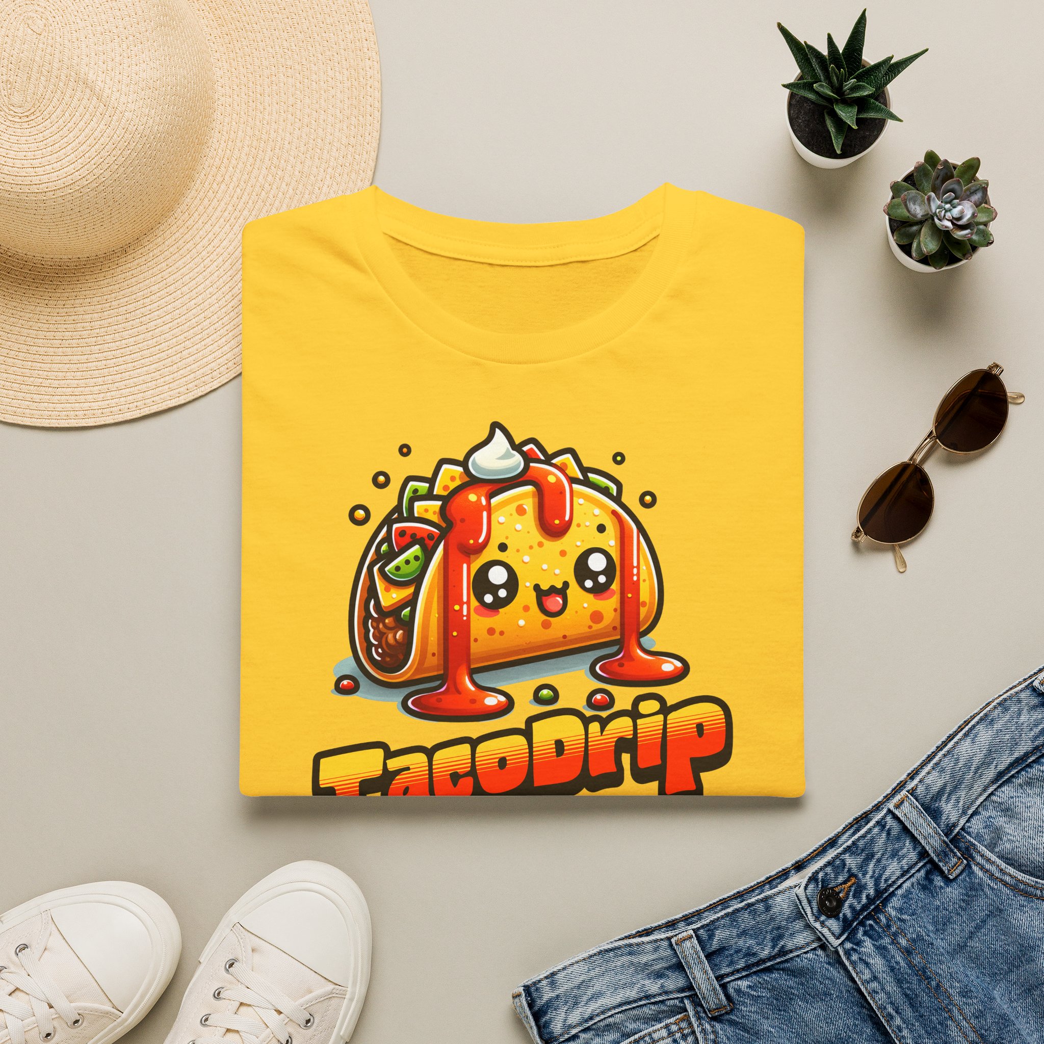 Taco Drip Lets Taco Bout It T Shirt Funny Taco Lover Tee Kawaii Taco Graphic Shirt Food Humor Gift Taco Tuesday Novelty Tee - Image 5