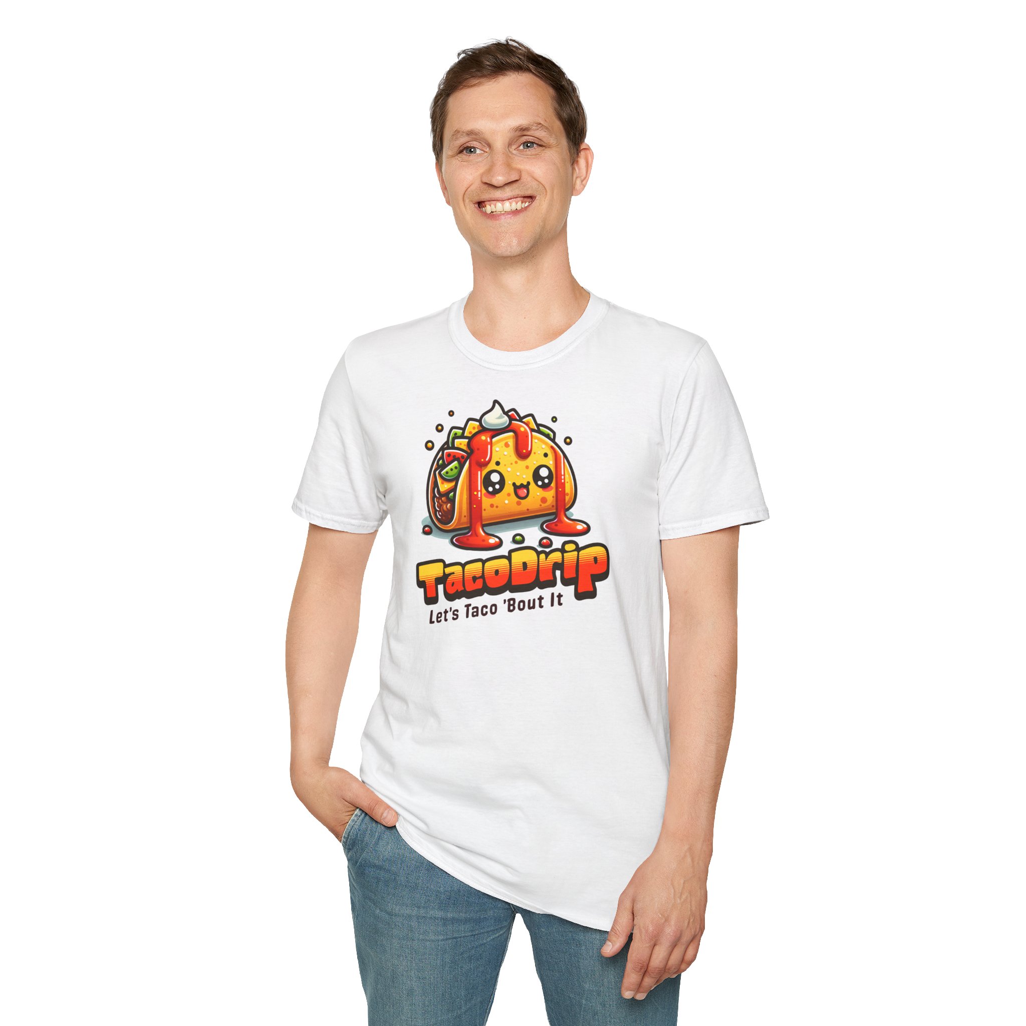 Taco Drip Lets Taco Bout It T Shirt Funny Taco Lover Tee Kawaii Taco Graphic Shirt Food Humor Gift Taco Tuesday Novelty Tee - Image 4