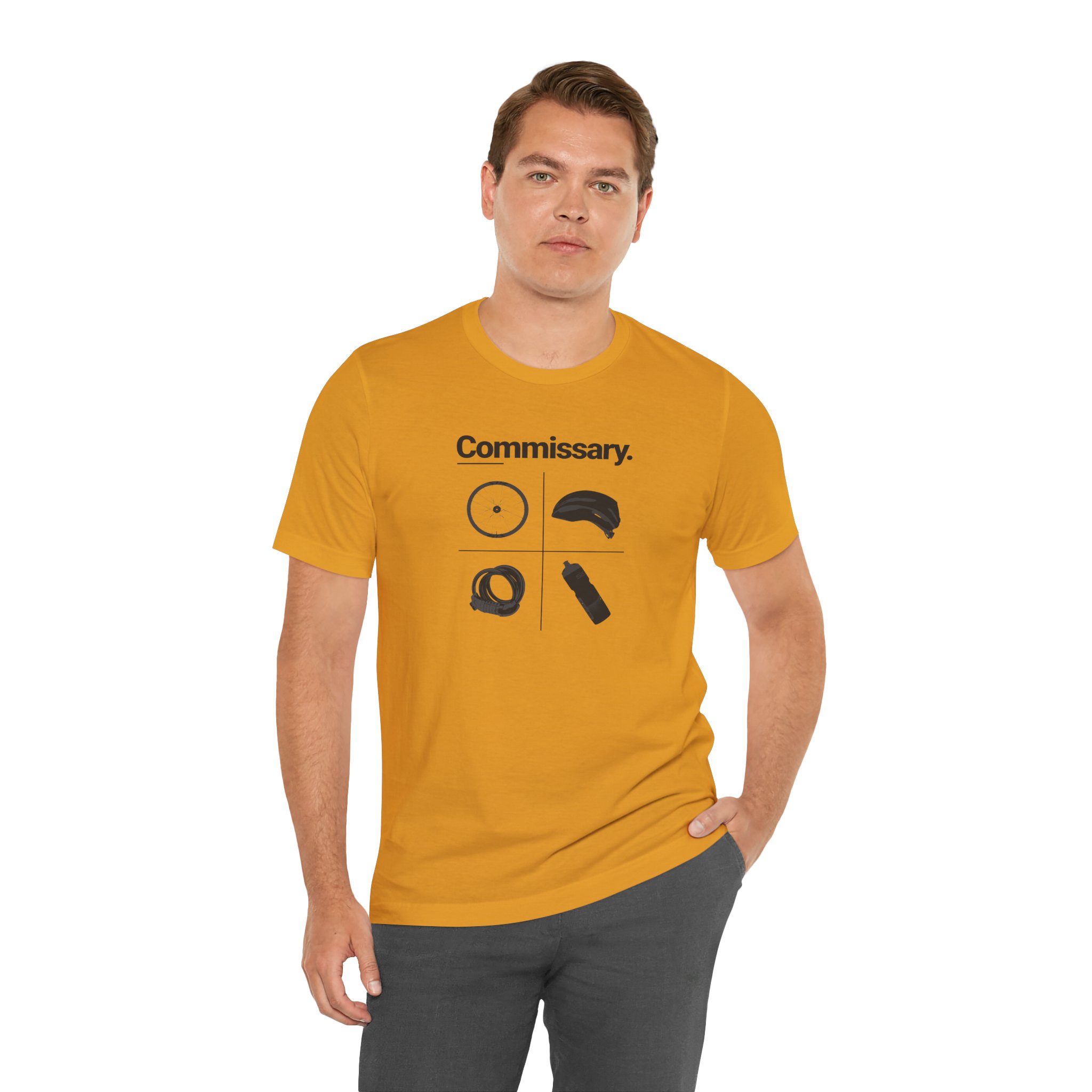 Commissary Cycling T Shirt Bike Equipment Graphic Tee Wheel Helmet Lock Water Bottle Cyclist Gift Cycling Lover Shirt Bicycle Tee - Image 4