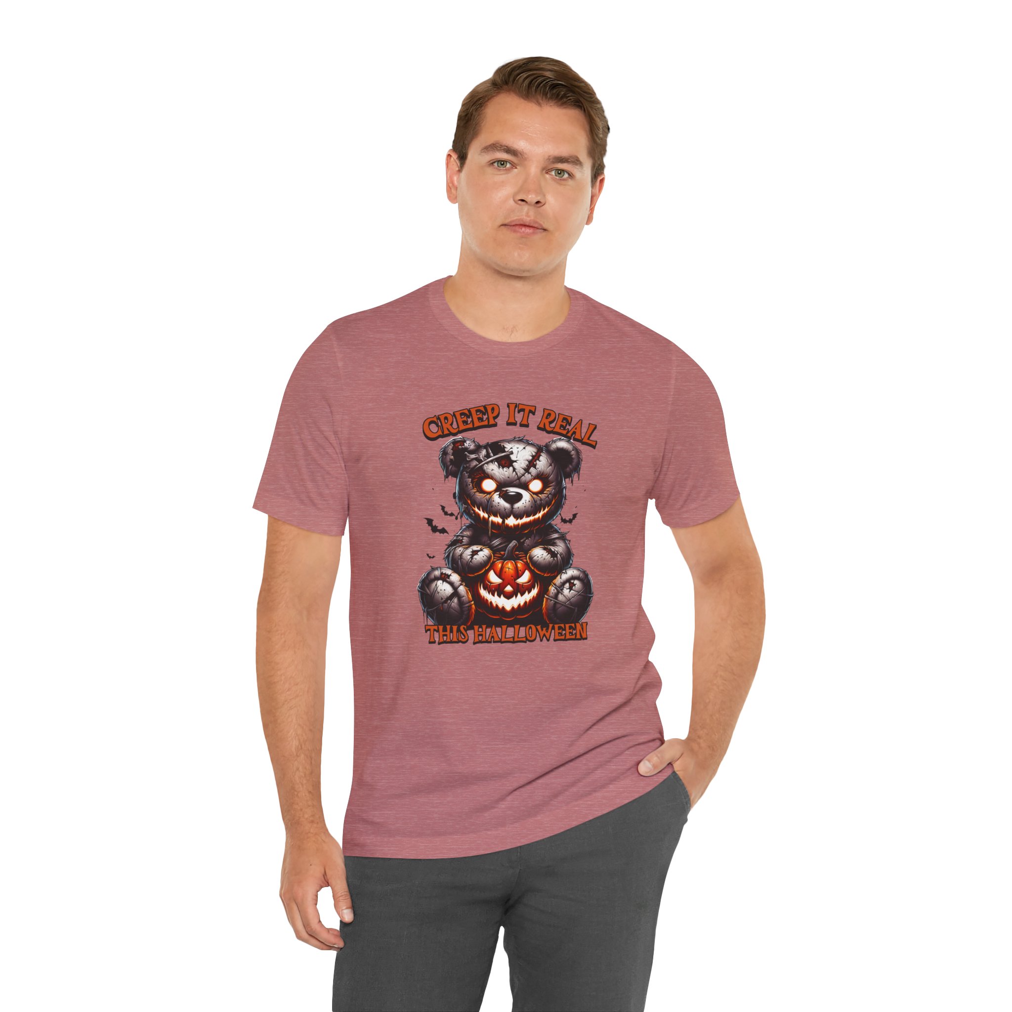 Creep It Real This Halloween T Shirt Spooky Teddy Bear Pumpkin Graphic Tee Creepy Bear Halloween Shirt Horror Humor Gift Spooky Season Tee - Image 12