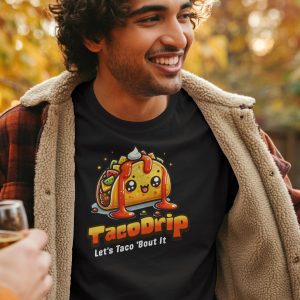 Taco Drip Lets Taco Bout It T Shirt Funny Taco Lover Tee Kawaii Taco Graphic Shirt Food Humor Gift Taco Tuesday Novelty Tee