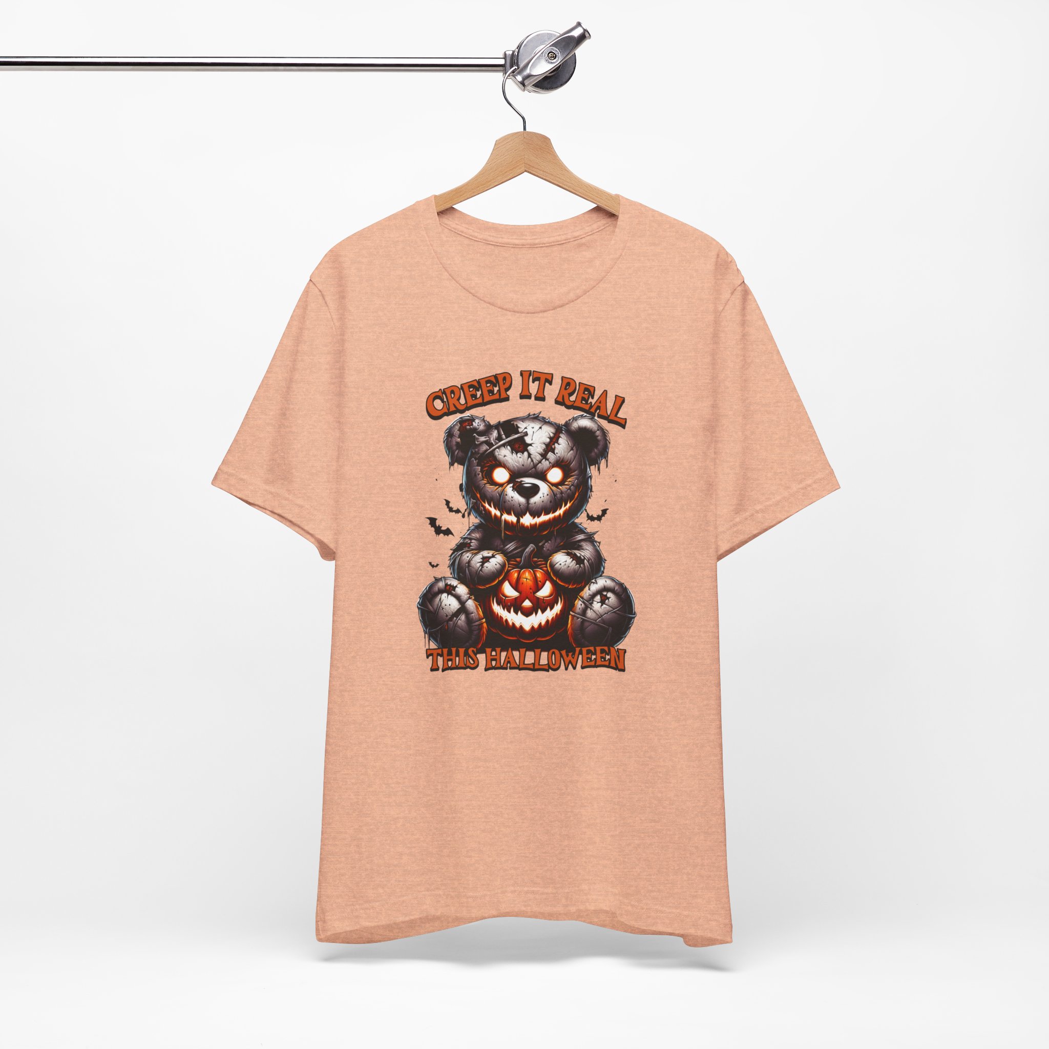Creep It Real This Halloween T Shirt Spooky Teddy Bear Pumpkin Graphic Tee Creepy Bear Halloween Shirt Horror Humor Gift Spooky Season Tee - Image 5