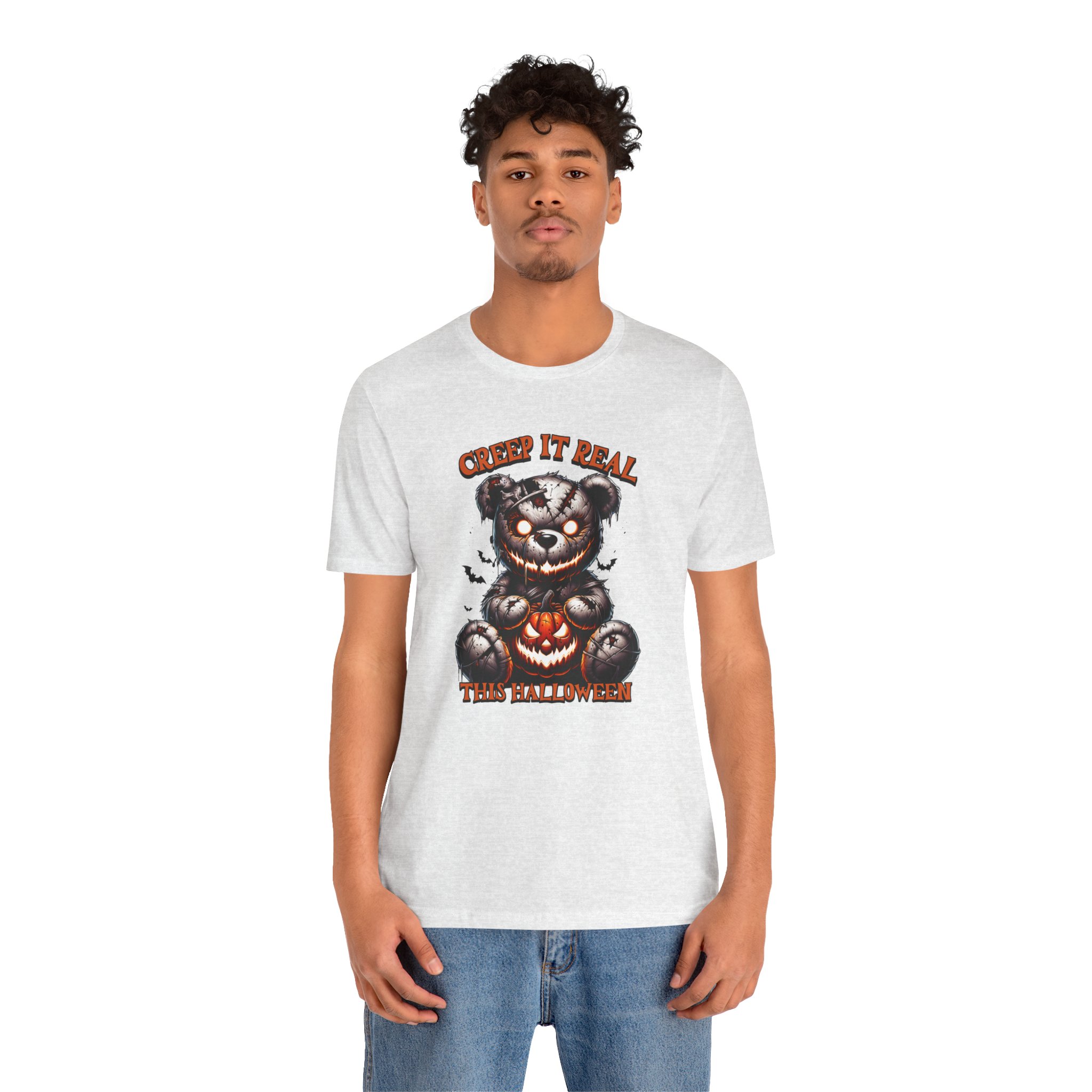 Creep It Real This Halloween T Shirt Spooky Teddy Bear Pumpkin Graphic Tee Creepy Bear Halloween Shirt Horror Humor Gift Spooky Season Tee - Image 10