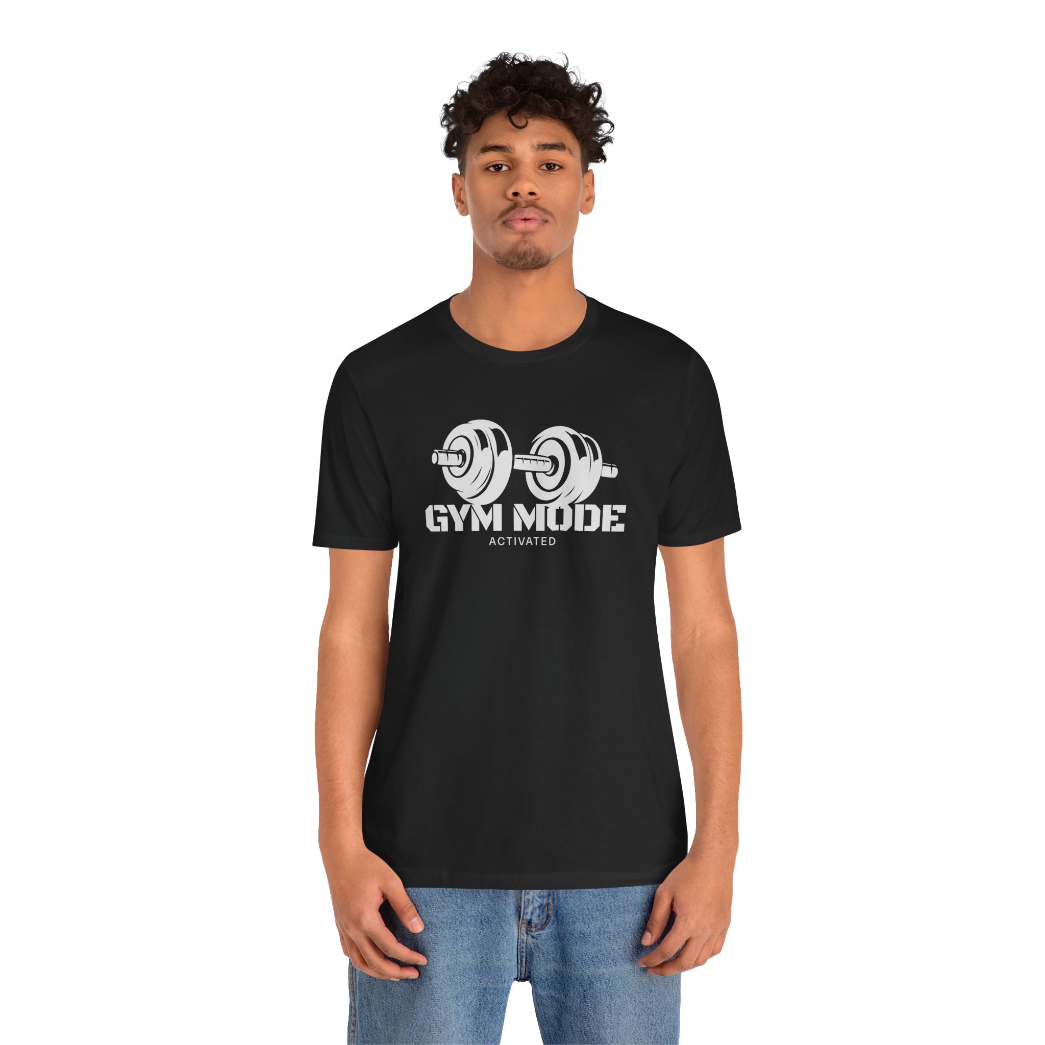 Gym Mode Activated T Shirt Funny Fitness Motivation Tee Dumbbell Workout Shirt Gym Lover Gift Weight Training Graphic Tee - Image 2