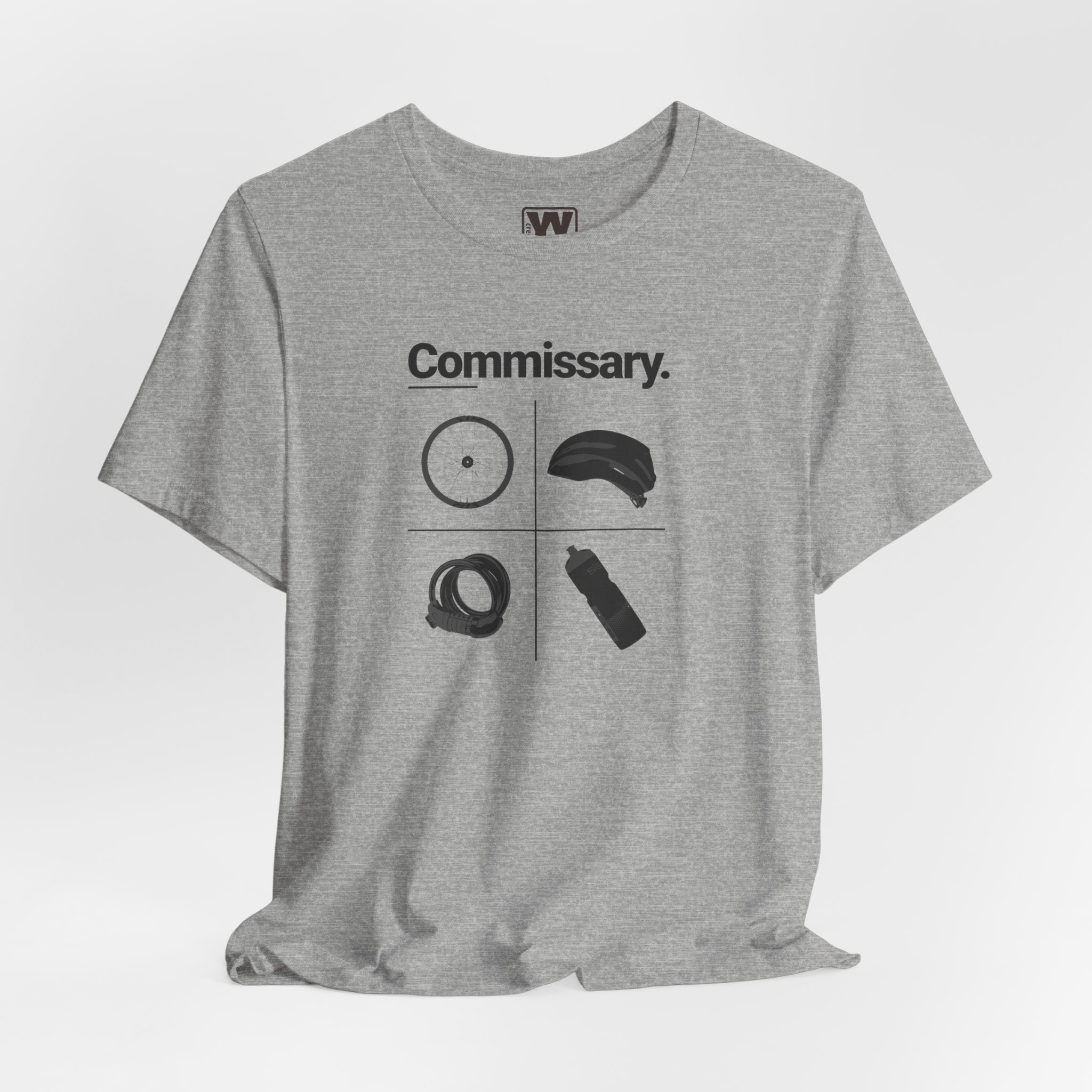 Commissary Cycling T Shirt Bike Equipment Graphic Tee Wheel Helmet Lock Water Bottle Cyclist Gift Cycling Lover Shirt Bicycle Tee - Image 5