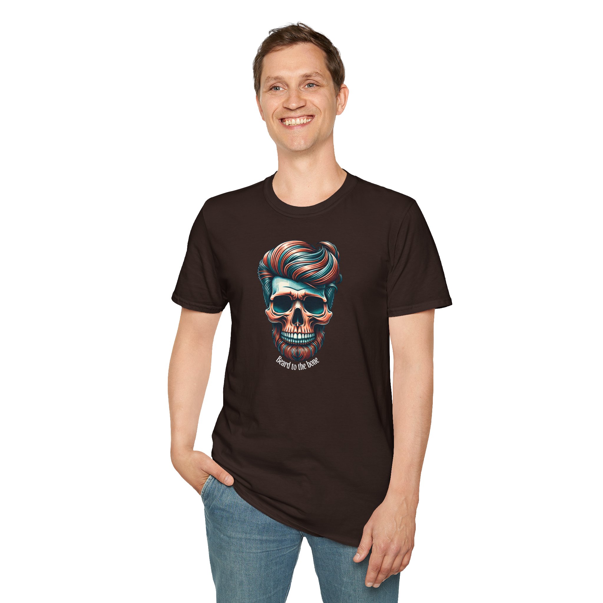 Beard To The Bone T Shirt Hipster Skull Man Bun Graphic Tee Funny Beard Lover Shirt Skull Beard Gift Bearded Man Humor Tee - Image 11