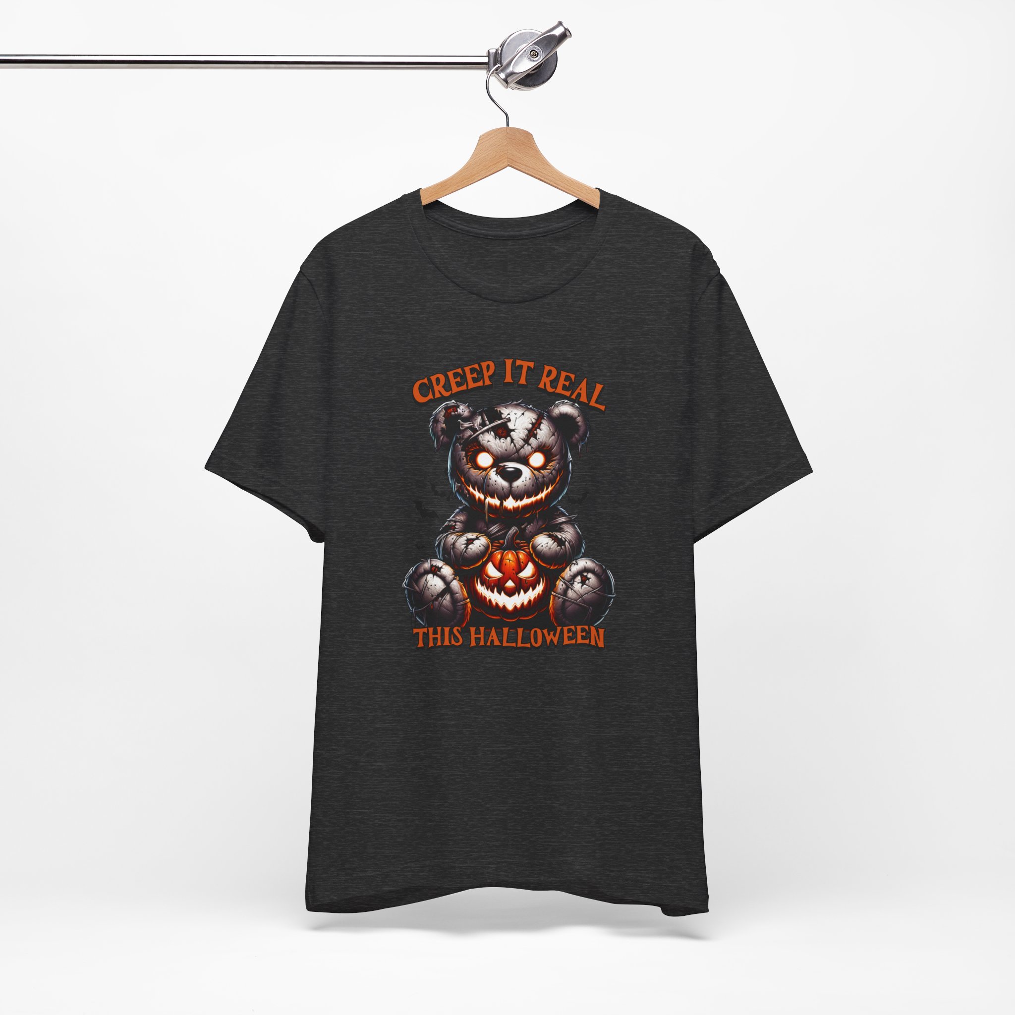 Creep It Real This Halloween T Shirt Spooky Teddy Bear Pumpkin Graphic Tee Creepy Bear Halloween Shirt Horror Humor Gift Spooky Season Tee - Image 8