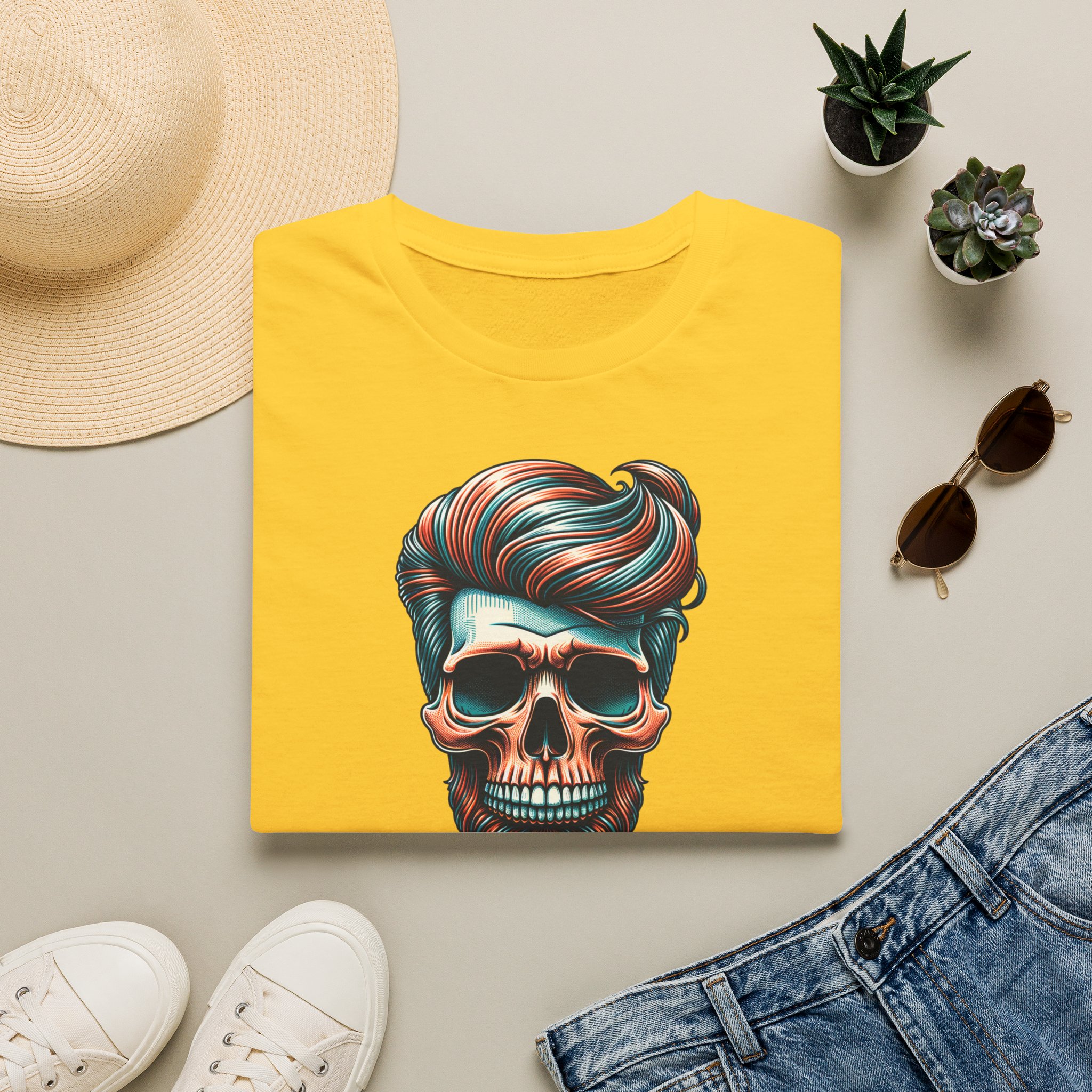 Beard To The Bone T Shirt Hipster Skull Man Bun Graphic Tee Funny Beard Lover Shirt Skull Beard Gift Bearded Man Humor Tee - Image 3