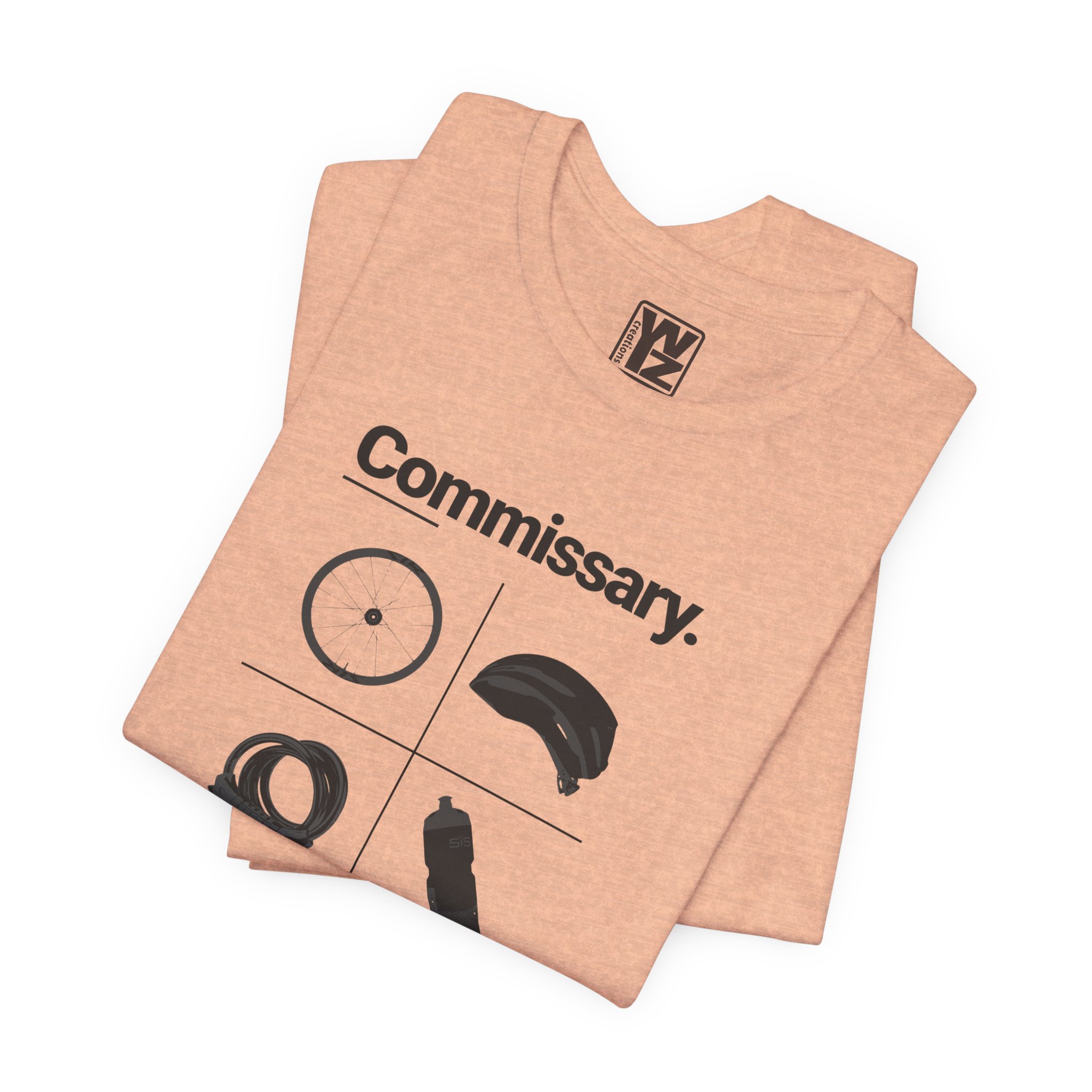 Commissary Cycling T Shirt Bike Equipment Graphic Tee Wheel Helmet Lock Water Bottle Cyclist Gift Cycling Lover Shirt Bicycle Tee - Image 9