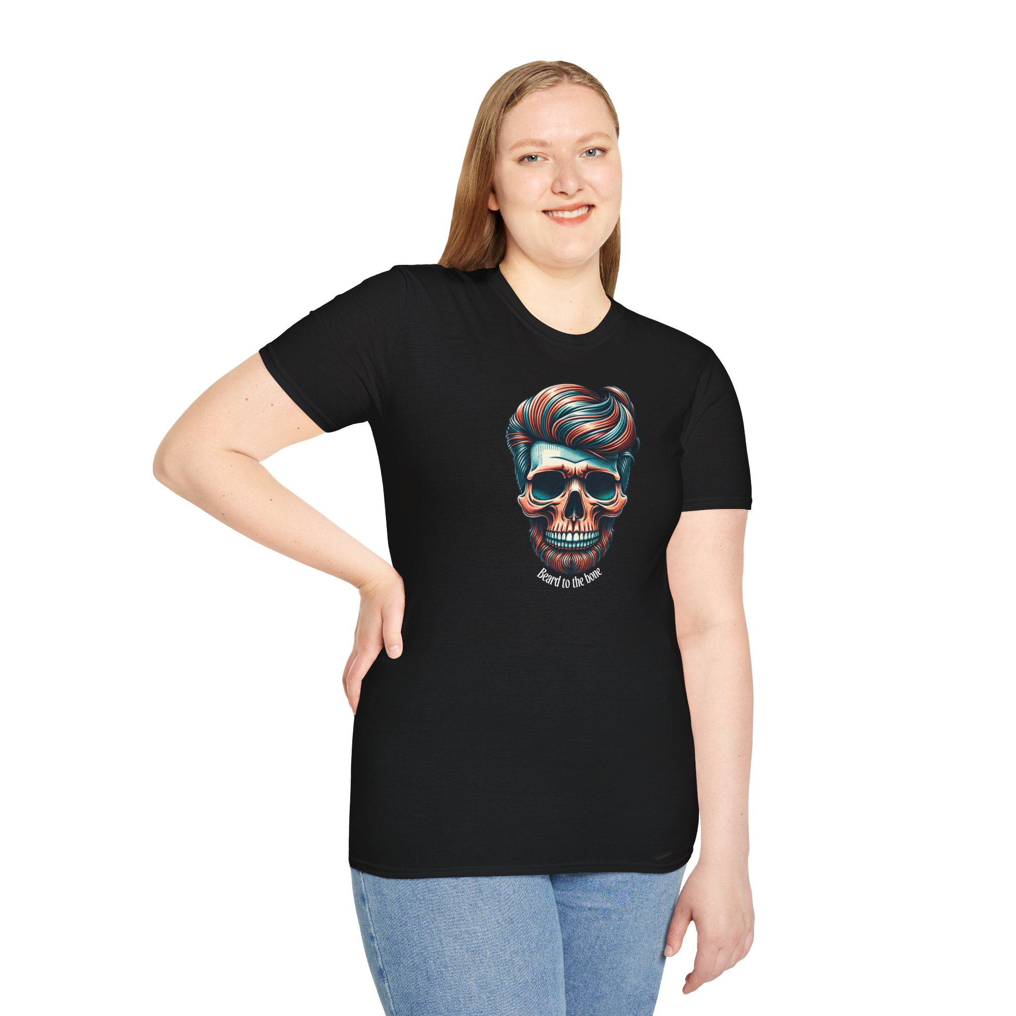 Beard To The Bone T Shirt Hipster Skull Man Bun Graphic Tee Funny Beard Lover Shirt Skull Beard Gift Bearded Man Humor Tee - Image 9