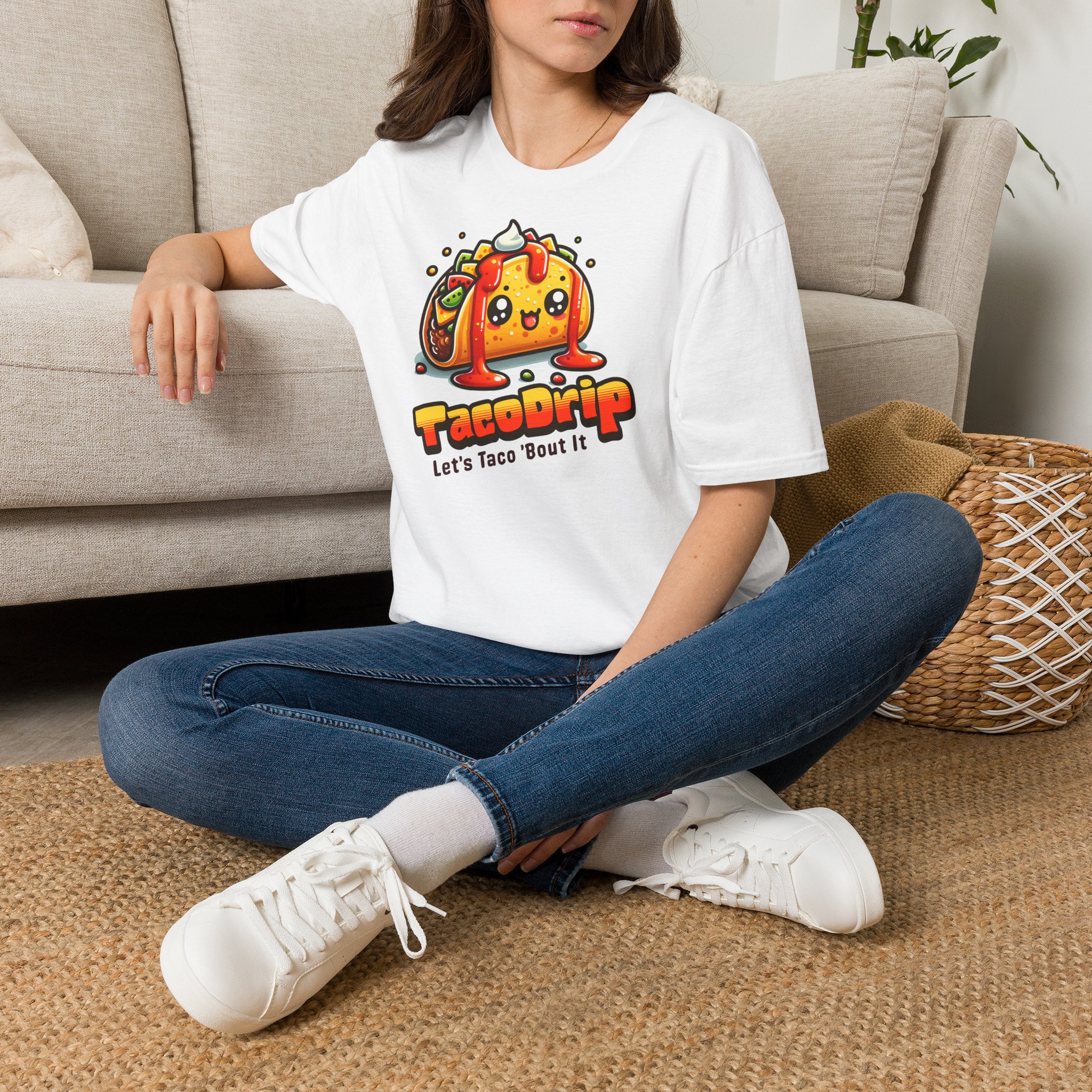 Taco Drip Lets Taco Bout It T Shirt Funny Taco Lover Tee Kawaii Taco Graphic Shirt Food Humor Gift Taco Tuesday Novelty Tee - Image 3